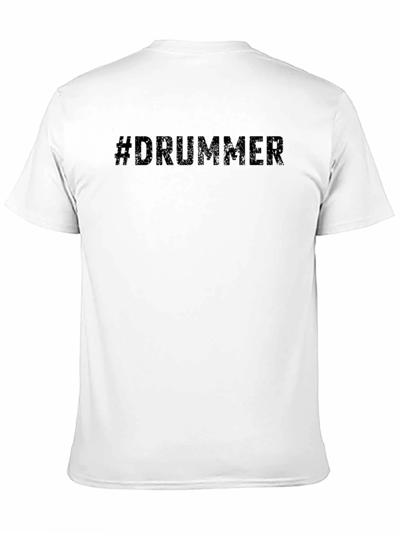#Drummer Black Cotton Graphic Tee