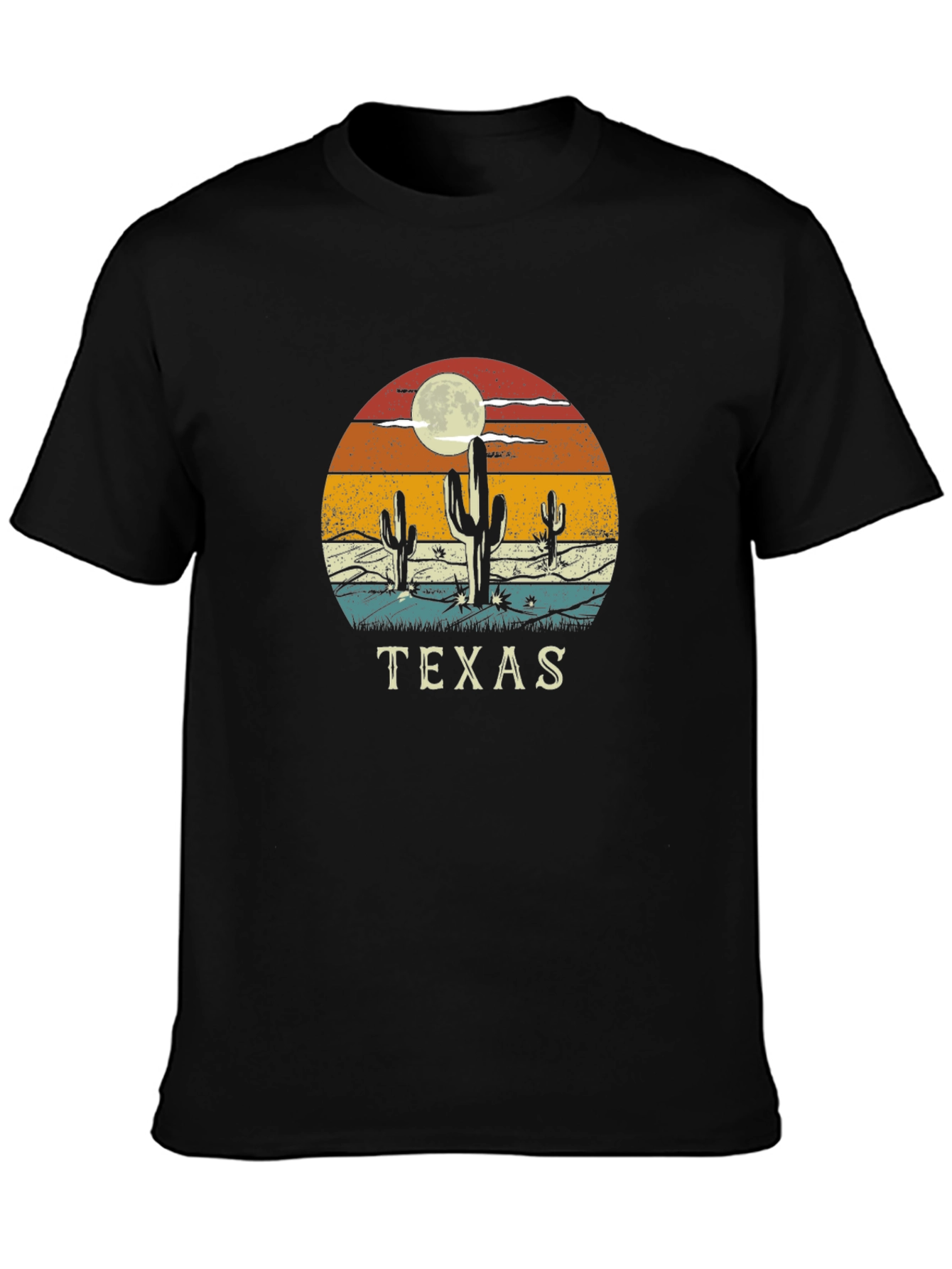 Texas Desert Cactus Retro Graphic T-Shirt