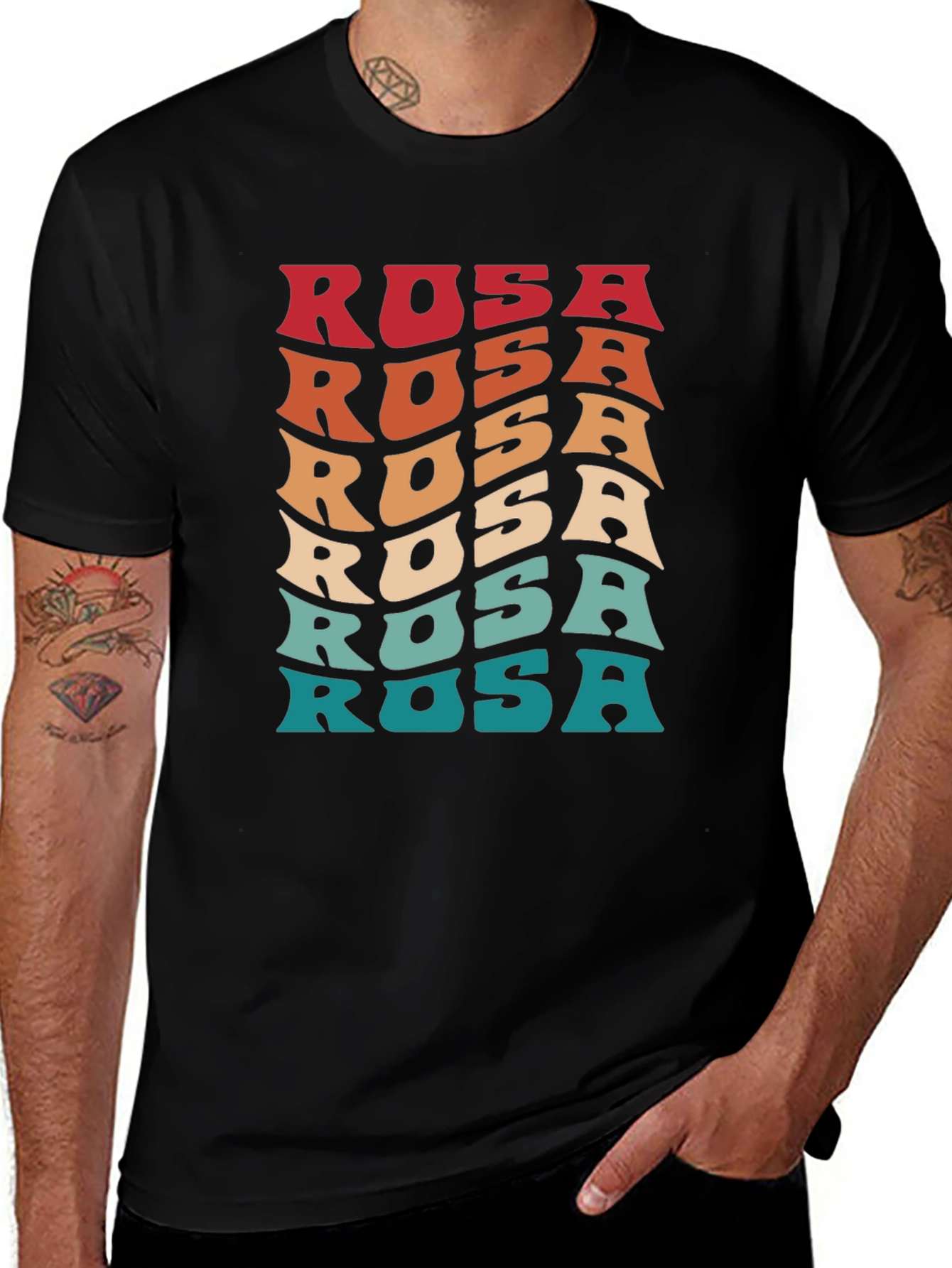 Retro Rosa Graphic Tee - Cool Wavy Font!