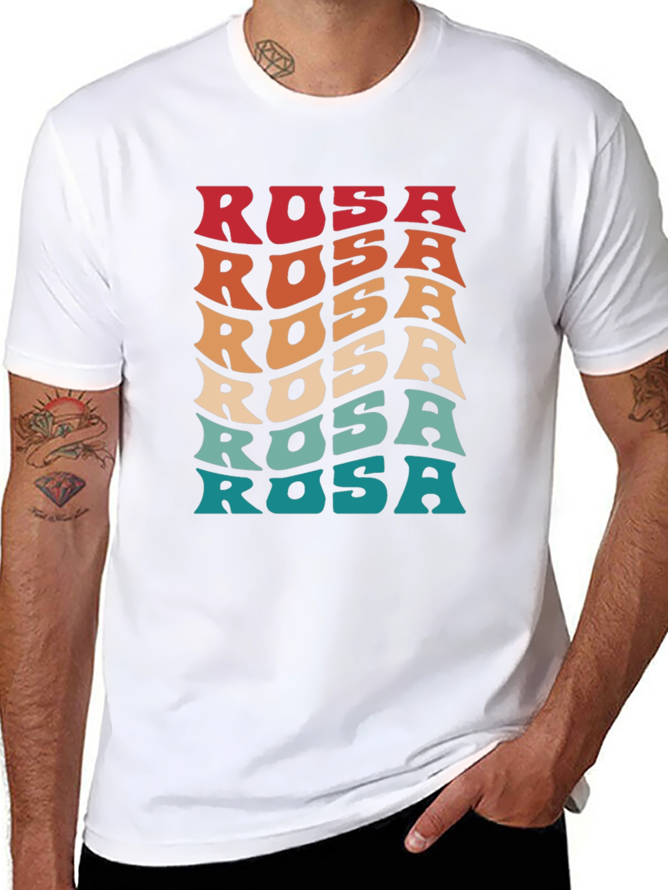 Retro Rosa Graphic Tee - Cool Wavy Font!