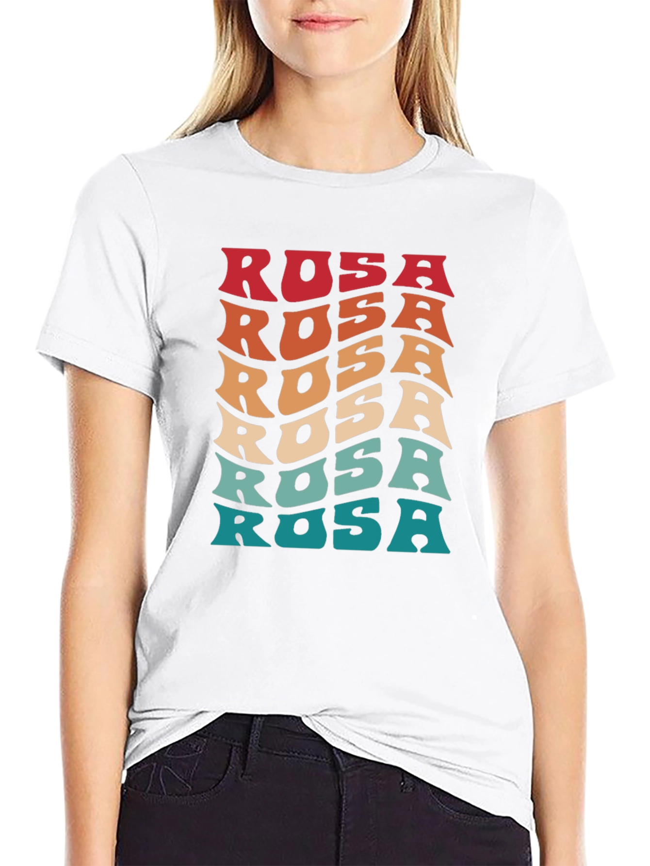 Retro Rosa Graphic Tee - Cool Wavy Font!