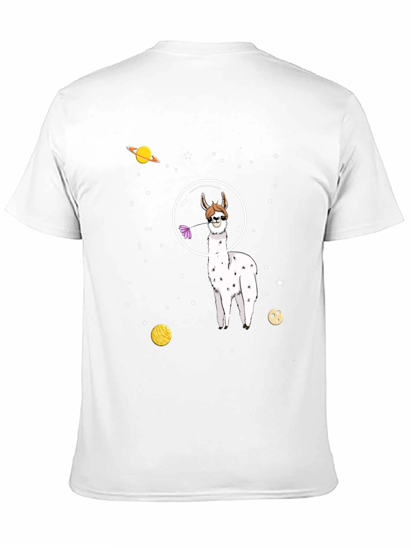 Space Llama Graphic Tee - Black Cotton T-Shirt