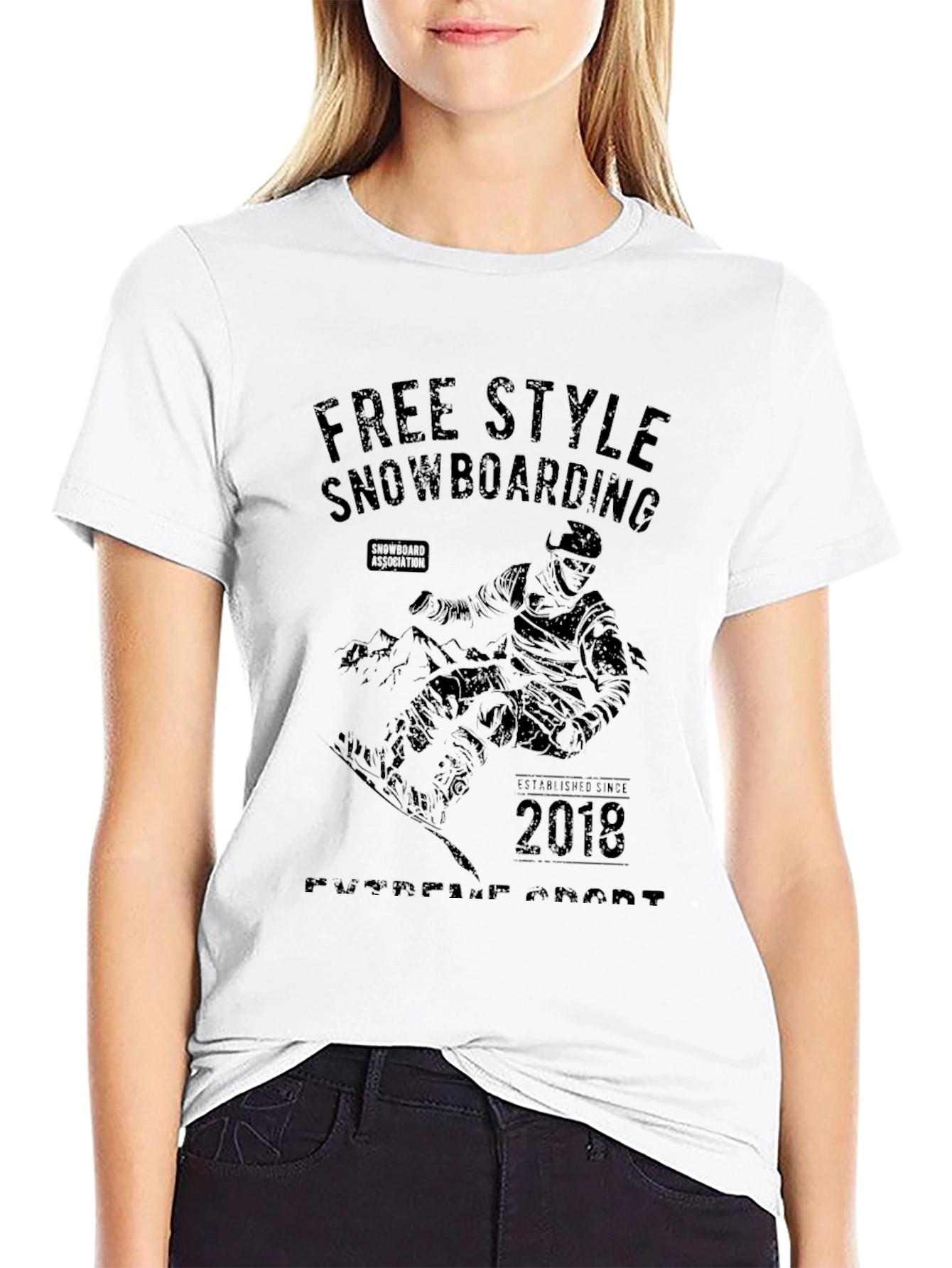 Freestyle Snowboarding Black T-Shirt