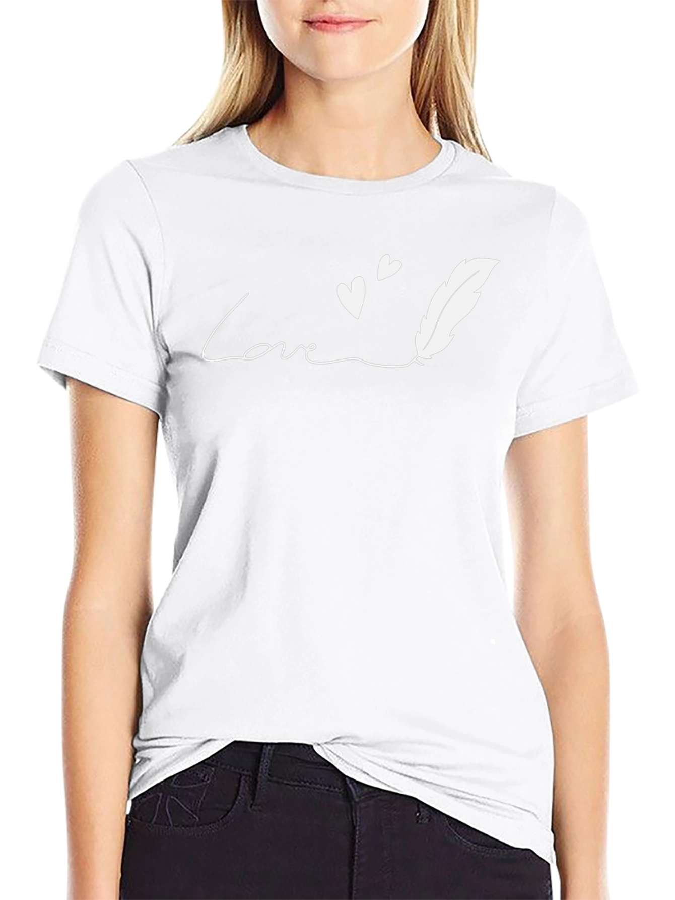 Love Feather Graphic Tee - Stylish Black T-Shirt