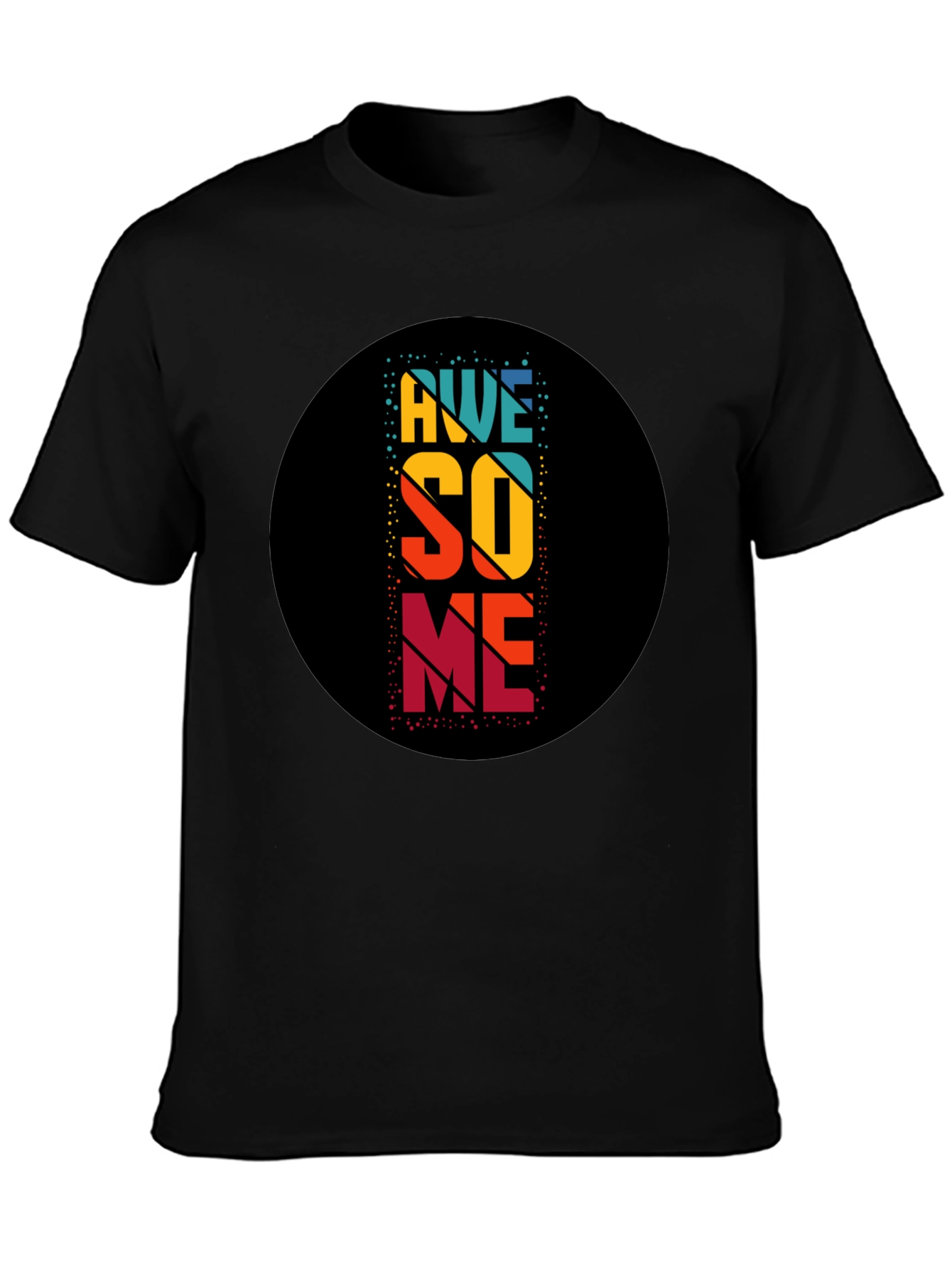 Awesome Retro Style Graphic Tee - Black Cotton Blend