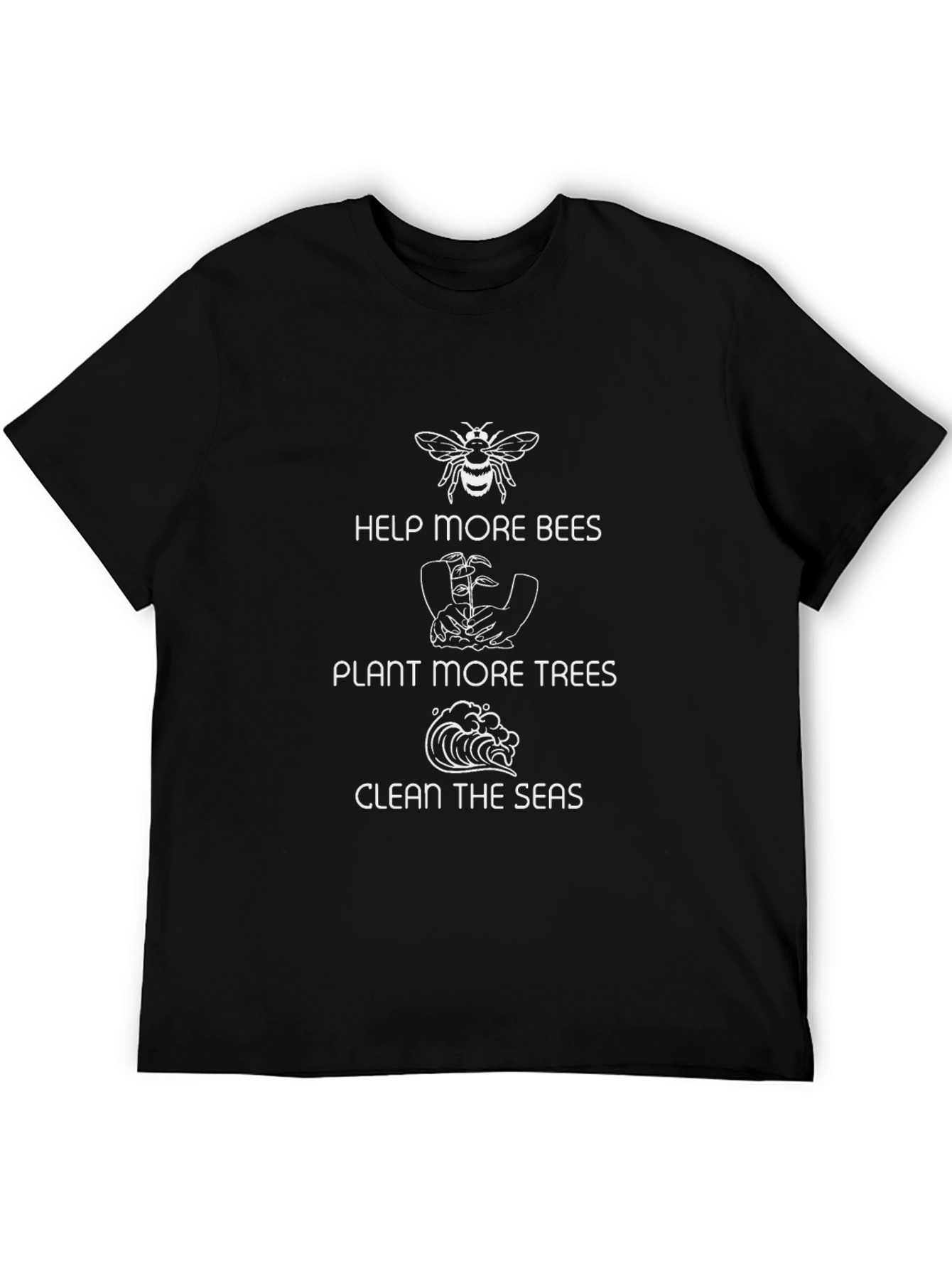 Eco-Friendly Graphic Tee: Help Bees Plant Trees Clean Seas