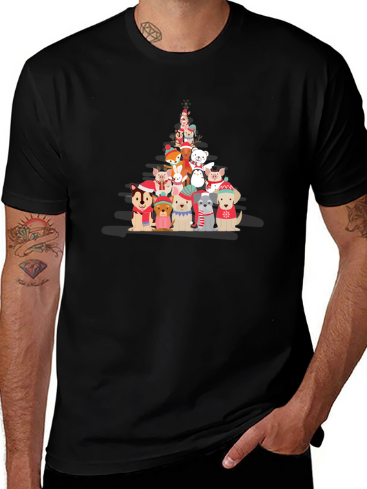 Holiday Animal Christmas Tree T-Shirt