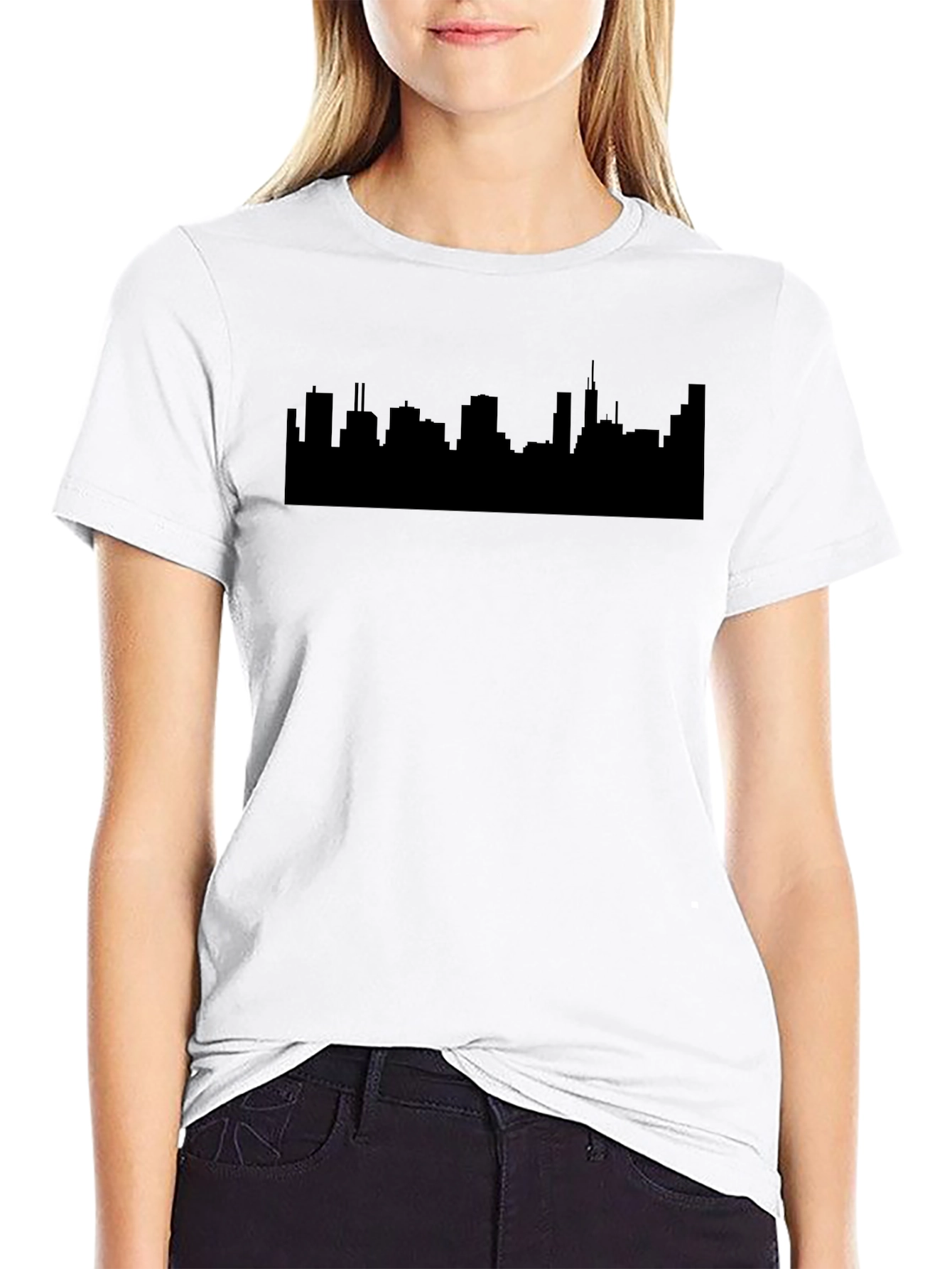 Cityscape Silhouette Black T-Shirt