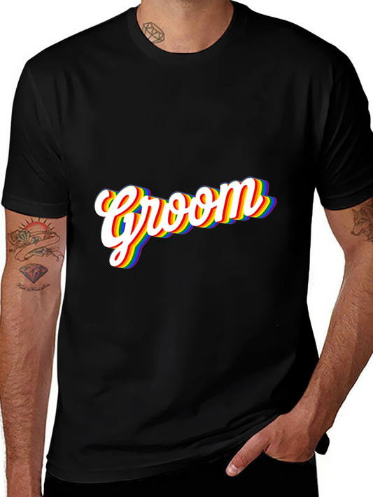 Groom Rainbow Pride T-Shirt - Black