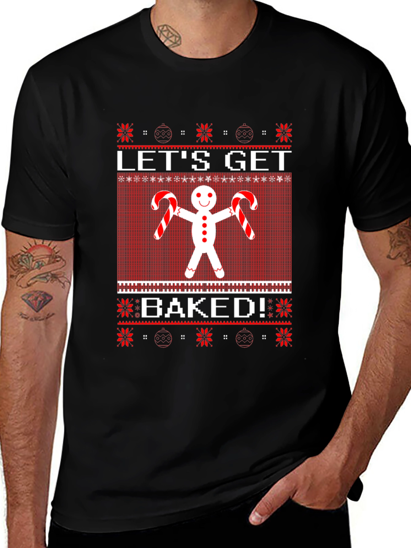 Lets Get Baked Gingerbread Ugly Christmas Sweater T-Shirt