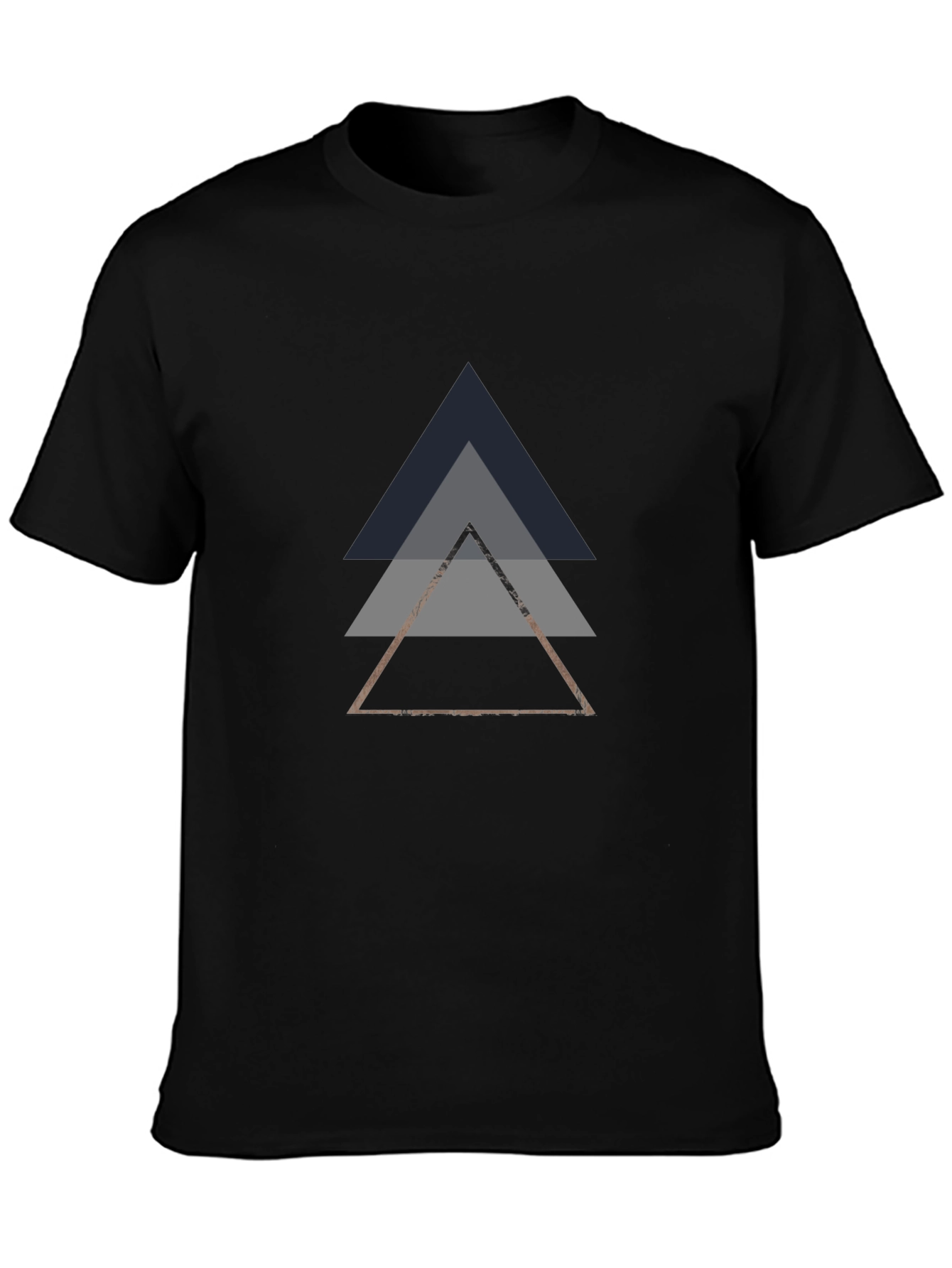 Geometric Triangle Graphic Tee - Modern Black T-Shirt
