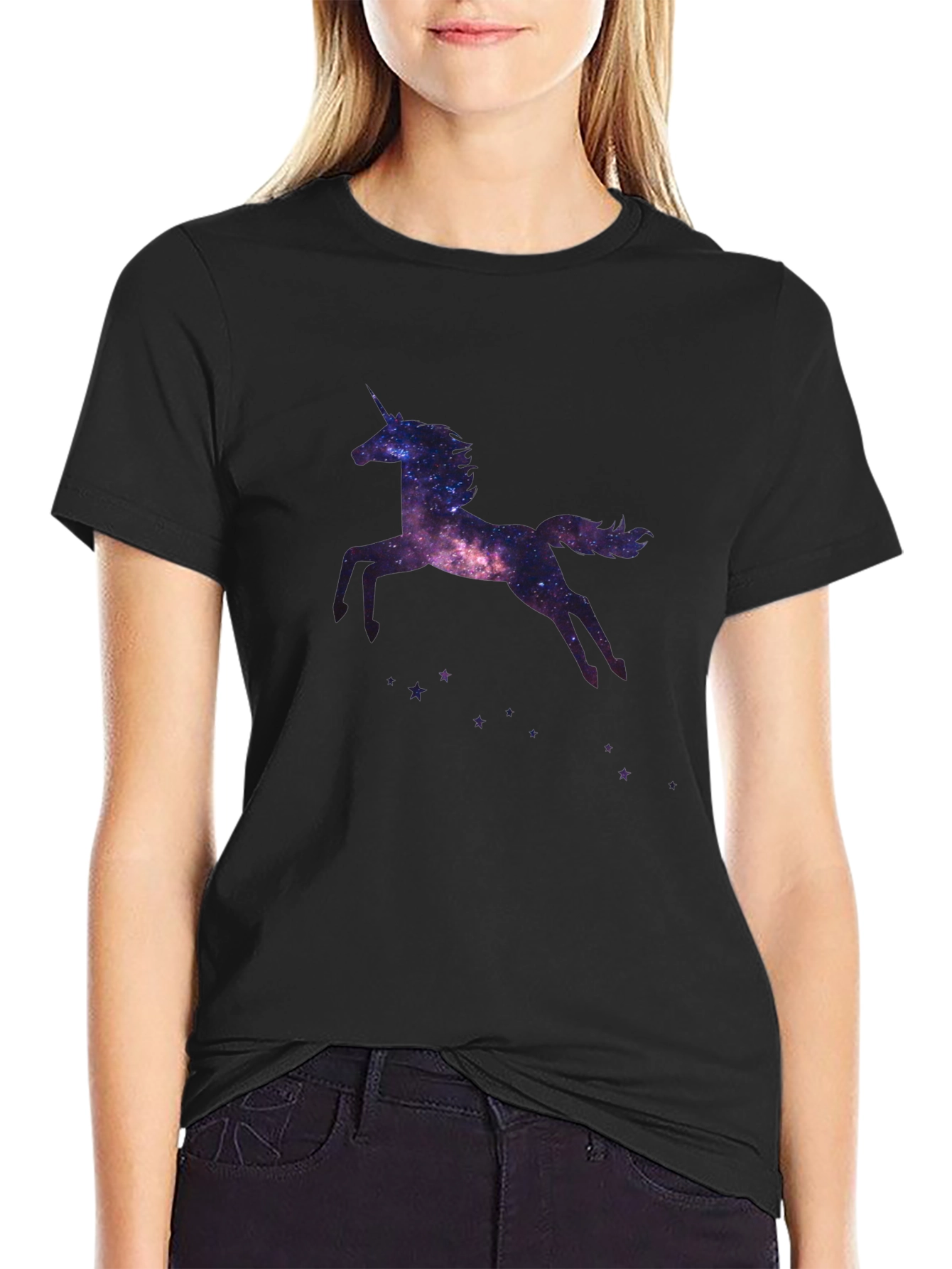 Galaxy Unicorn Black T-Shirt