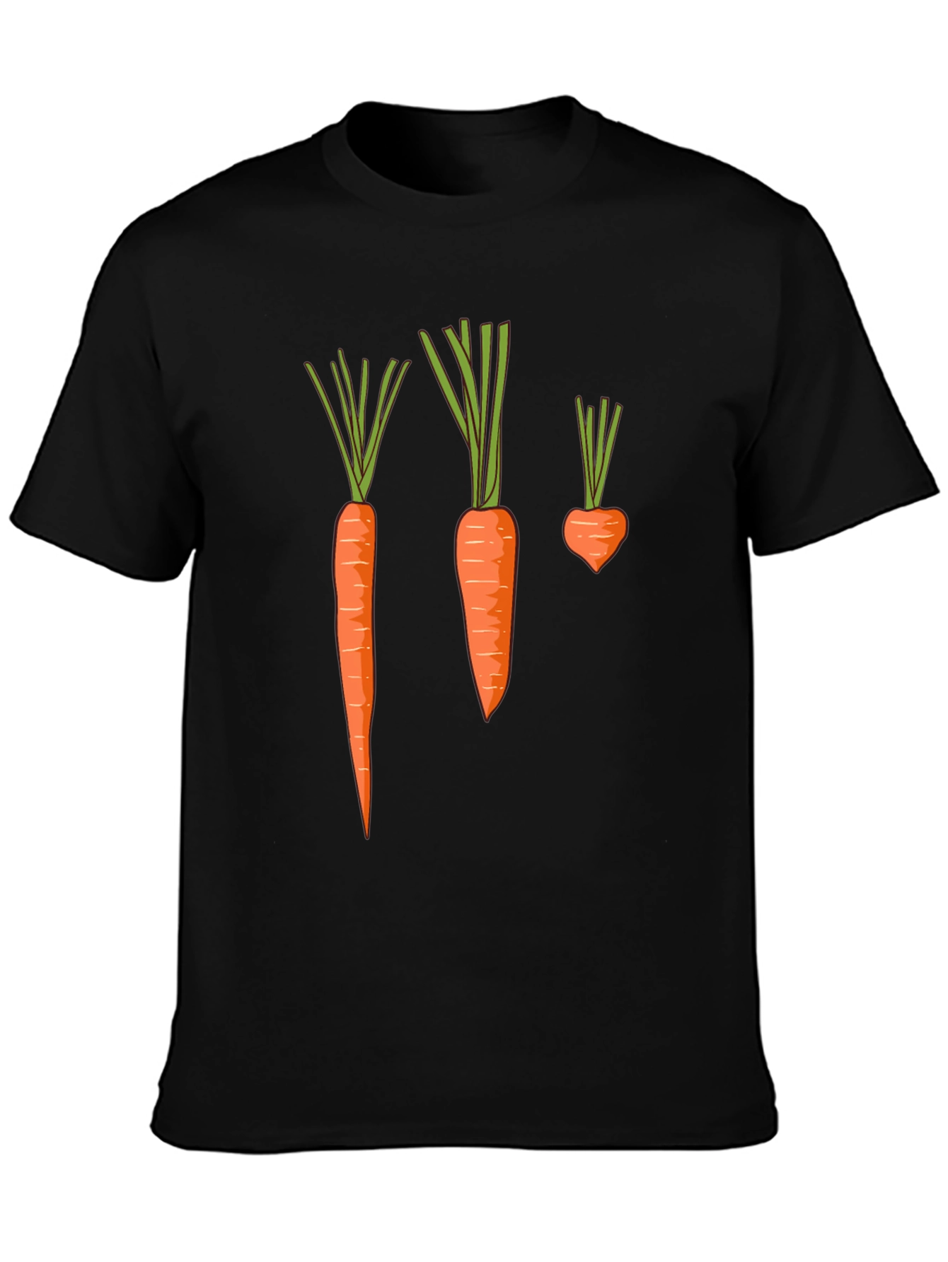 Carrot Graphic Tee - Black Cotton T-Shirt