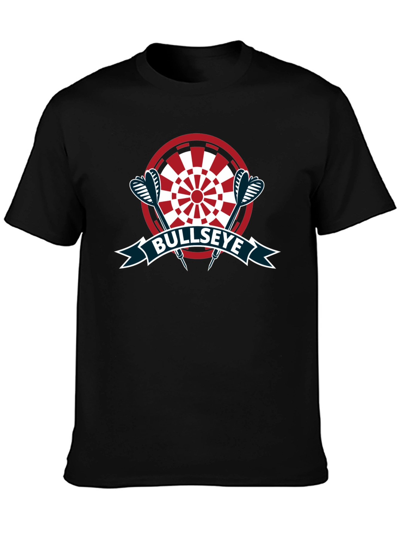 Bullseye Dartboard Graphic Tee - Black Casual T-Shirt