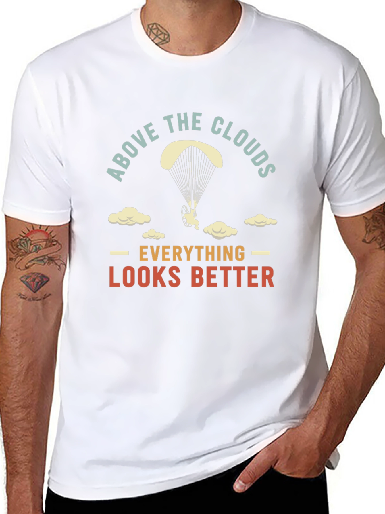 Above the Clouds T-Shirt - Skydiving Design