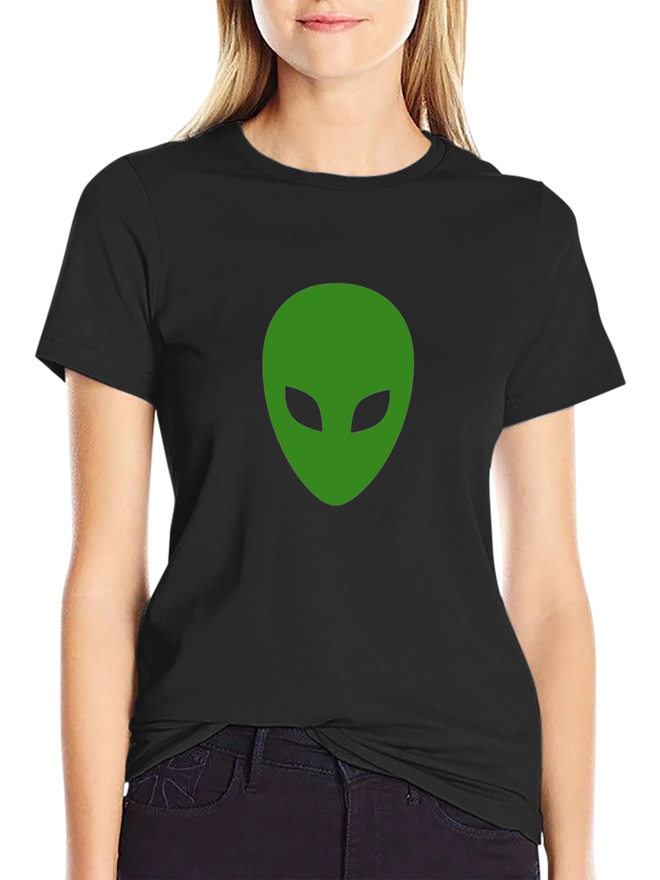 Alien Head Graphic Black T-Shirt