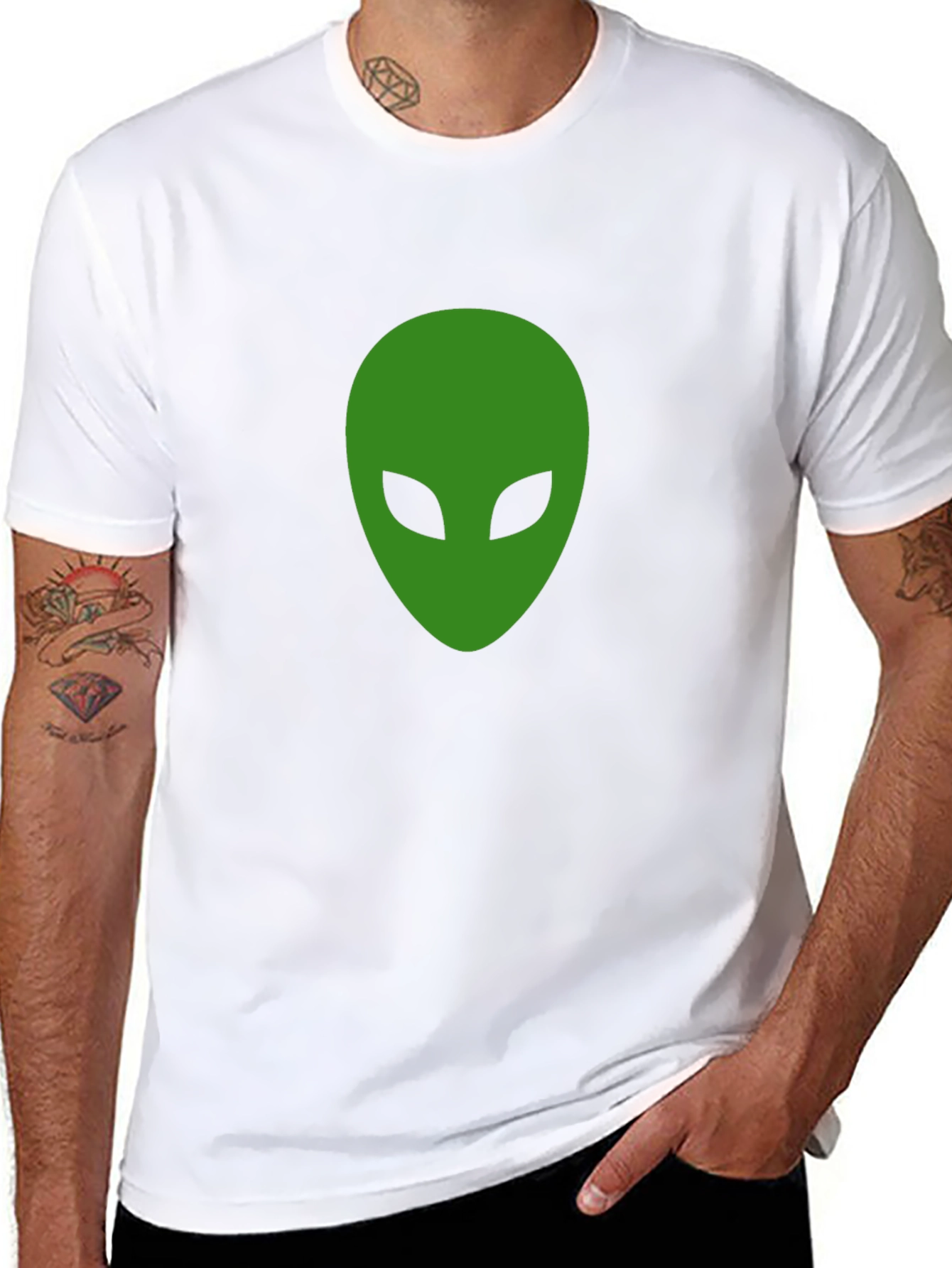 Alien Head Graphic Black T-Shirt