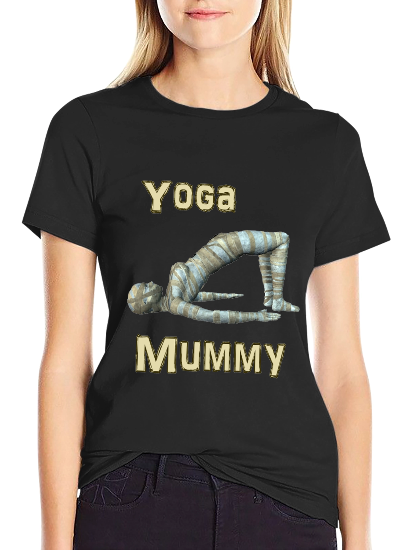 Yoga Mummy Graphic T-Shirt - Relax in Style