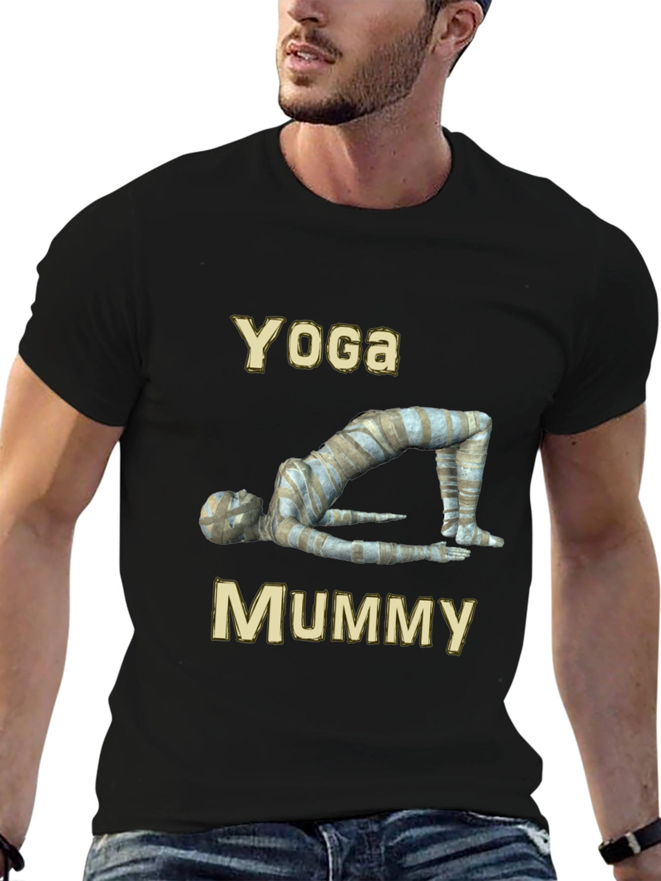 Yoga Mummy Graphic T-Shirt - Relax in Style