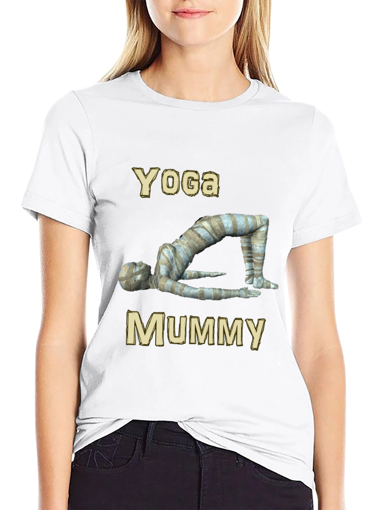 Yoga Mummy Graphic T-Shirt - Relax in Style