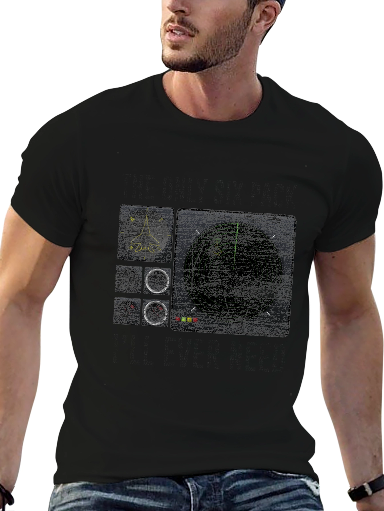 Radar Screen Graphic Black T-Shirt