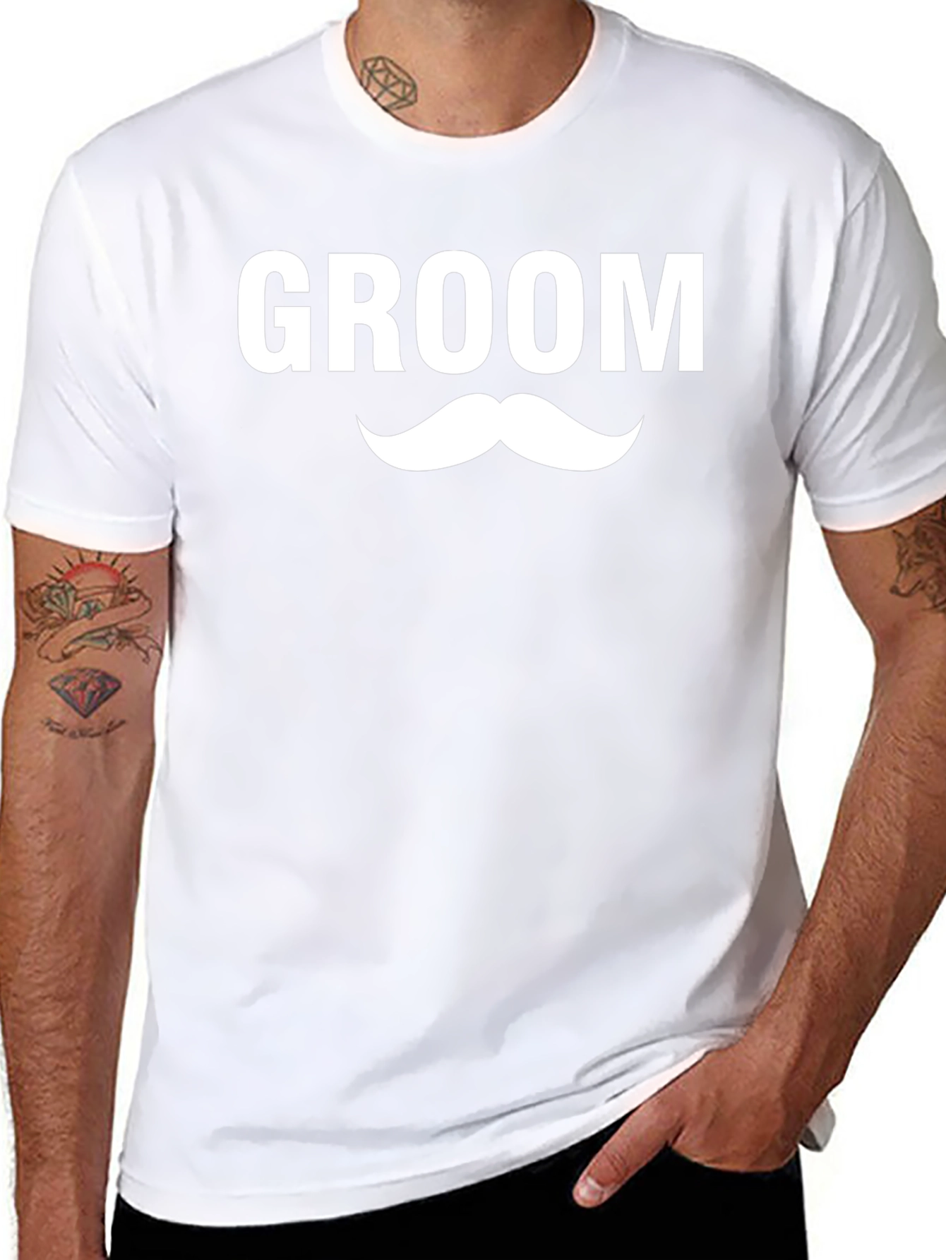 Groom Mustache Graphic T-Shirt - Bachelor Party Tee