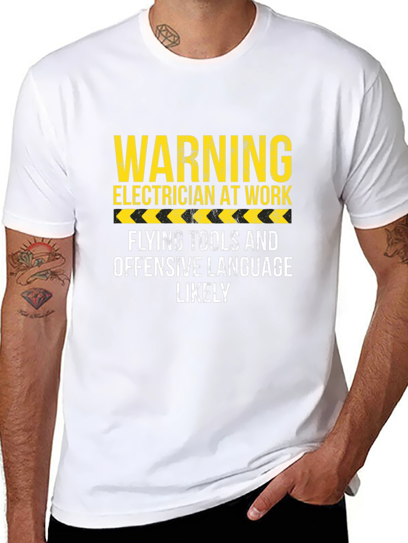 Electrician At Work Warning Funny T-Shirt
