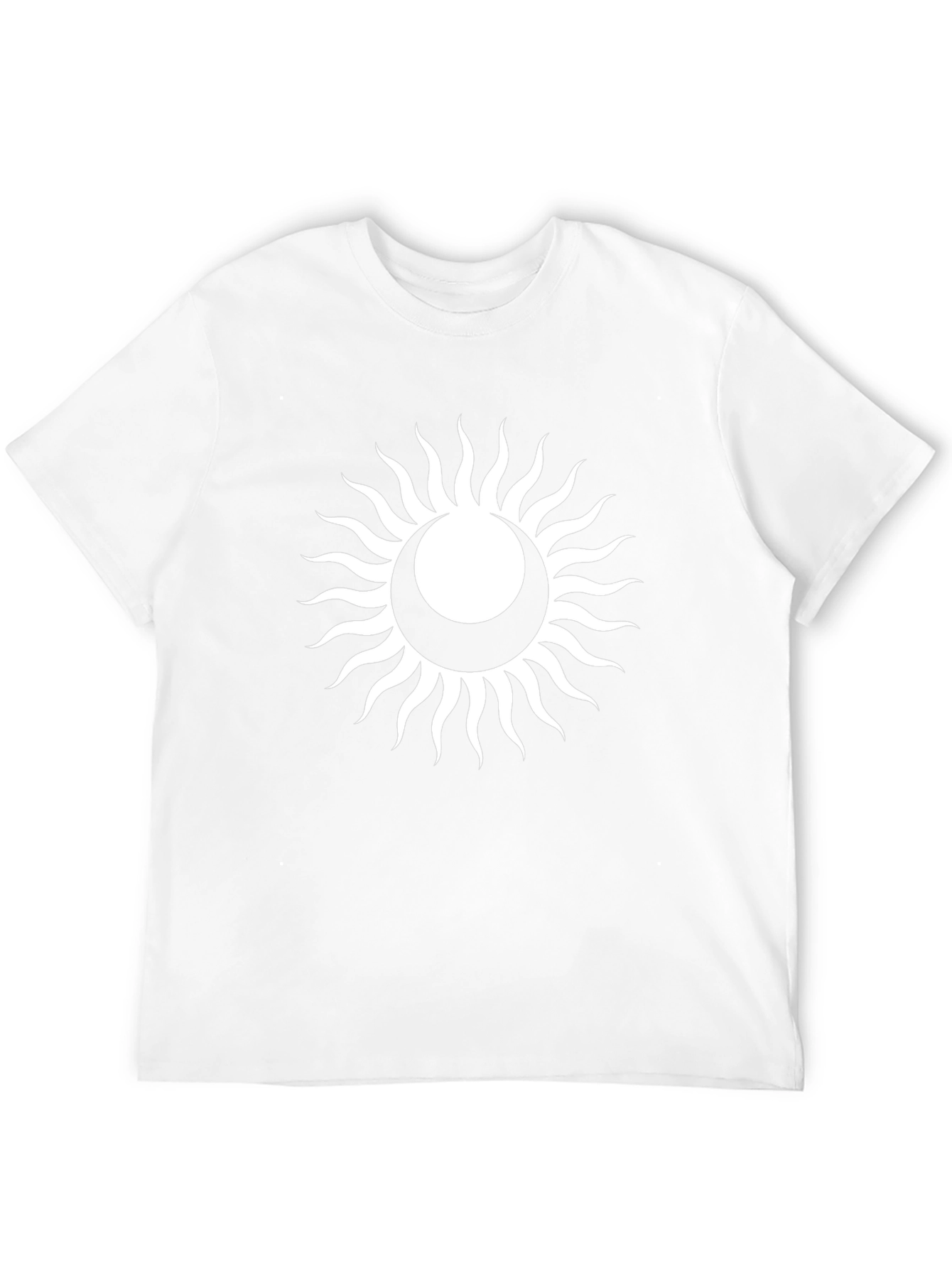 Sun and Moon Graphic Tee - Black Cotton Shirt