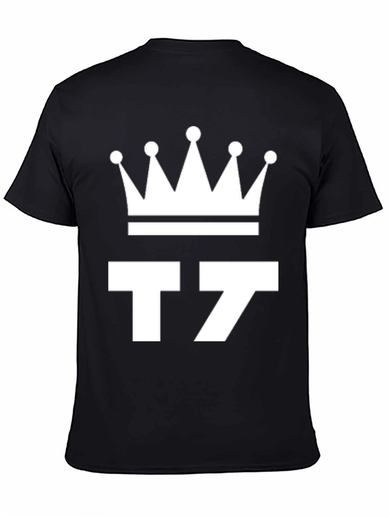 Crown & Number Graphic Tee - Black Cotton Blend
