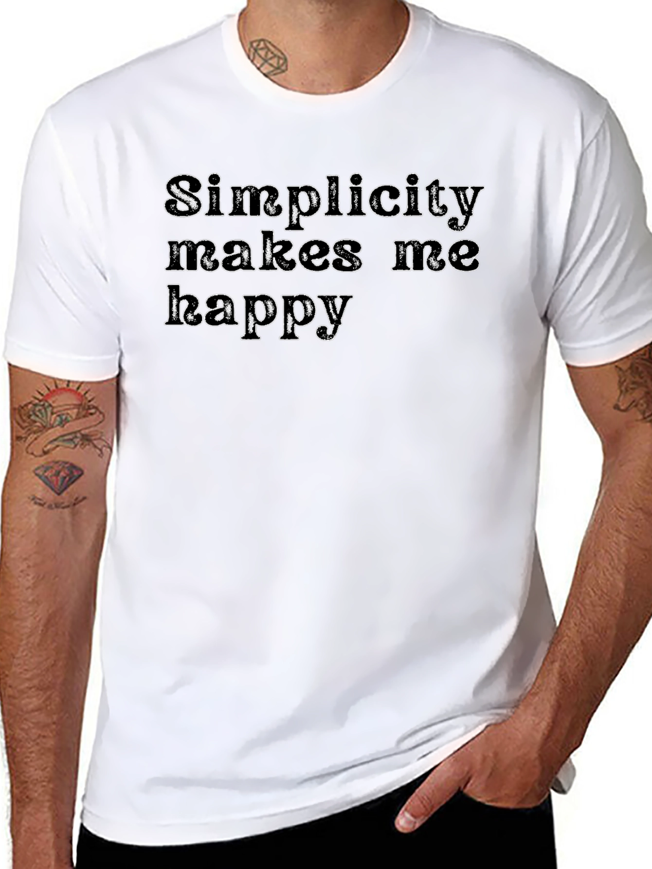 Simplicity Makes Me Happy Black Graphic Tee