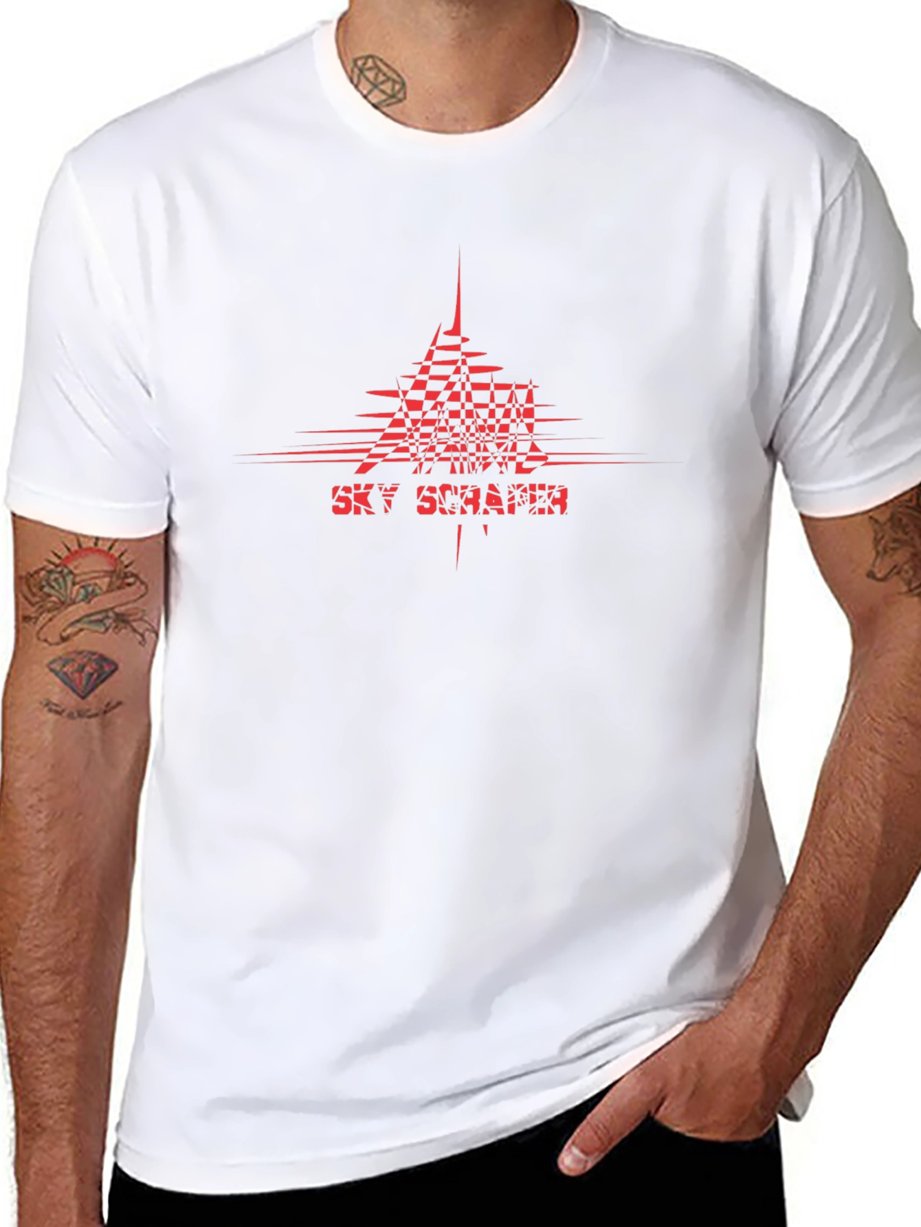 Sky Scraper Graphic Tee - Modern Geometric Design