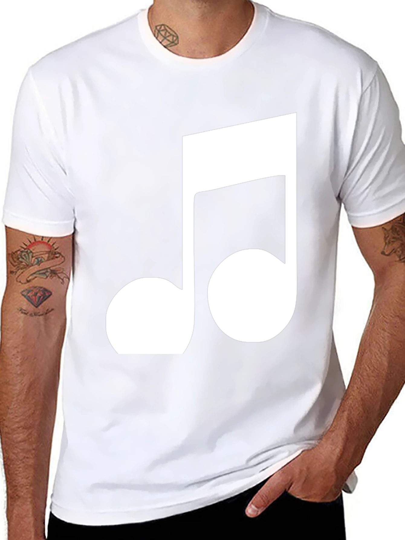 Musical Note T-Shirt - Classic Black Cotton Tee