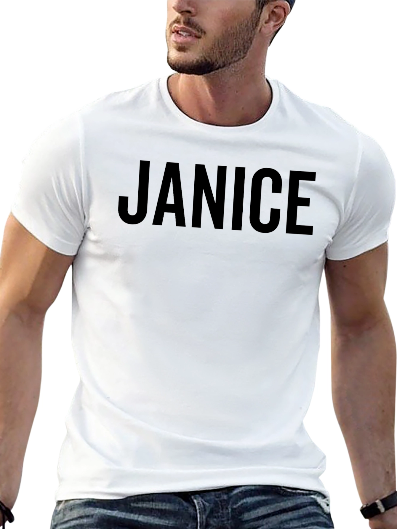 Janice Personalized Black Cotton Tee