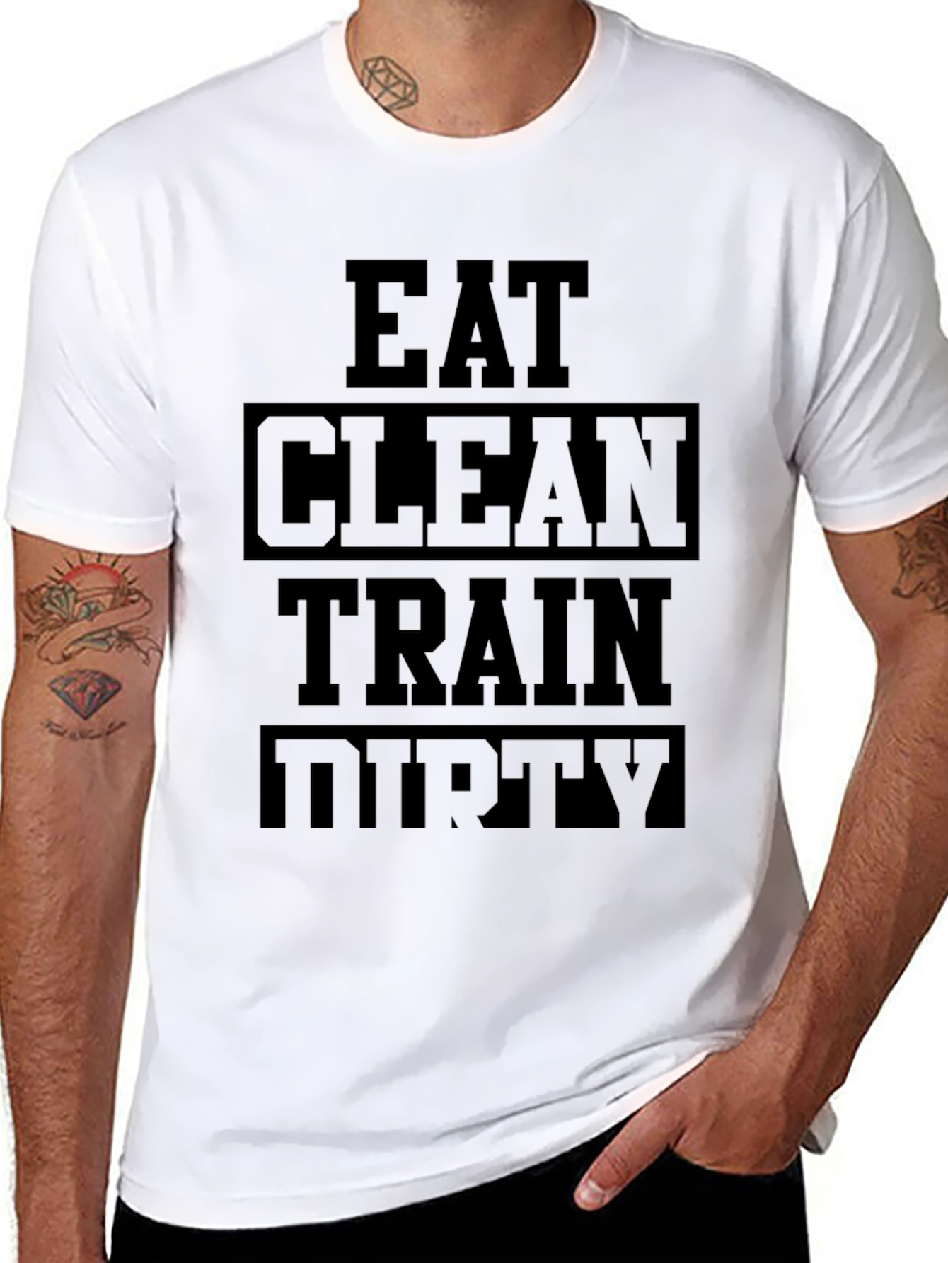 Eat Clean Train Dirty Black Graphic Tee
