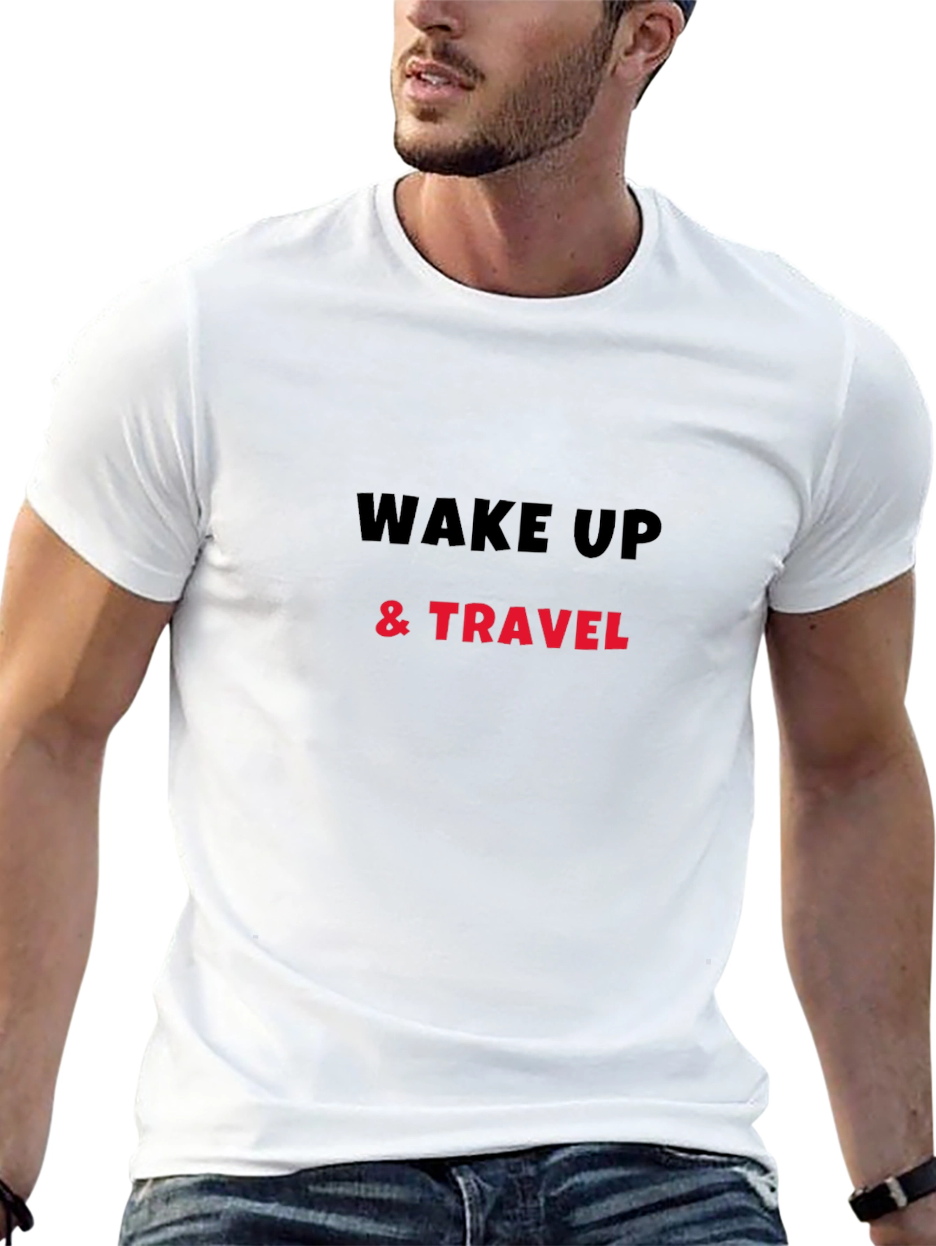 Wake Up & Travel Black T-Shirt