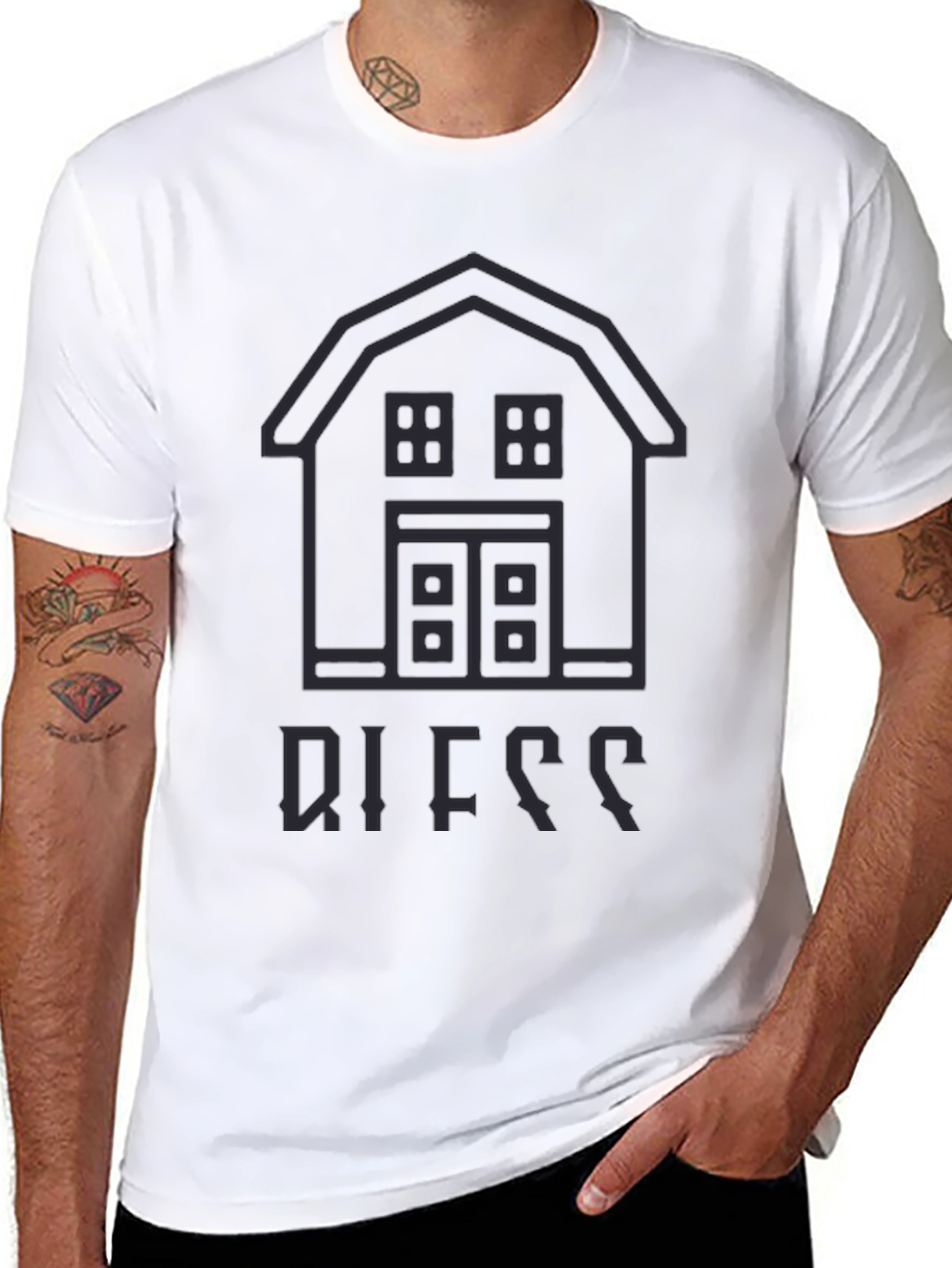 Barn Outline Black T-Shirt