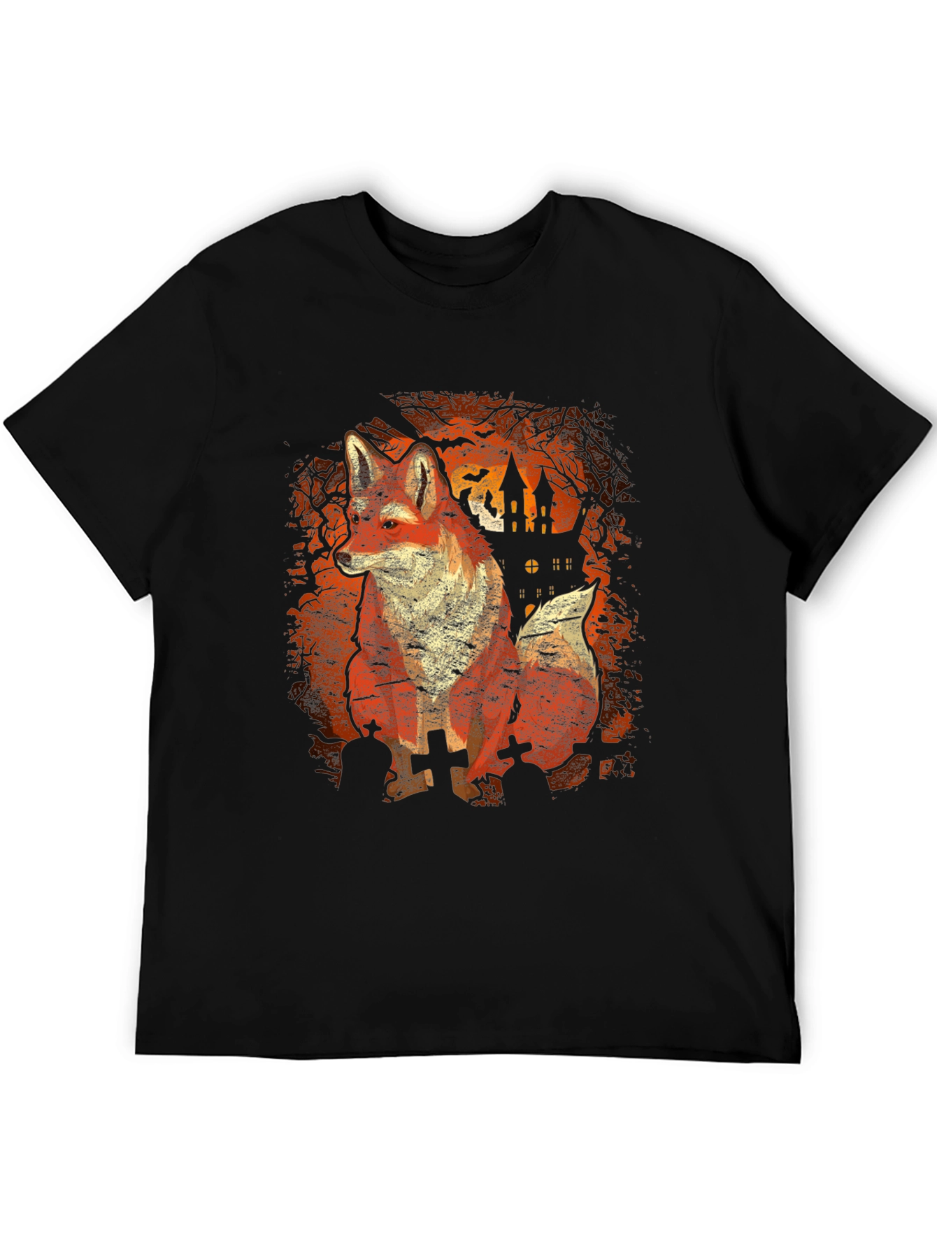Halloween Fox Black T-Shirt