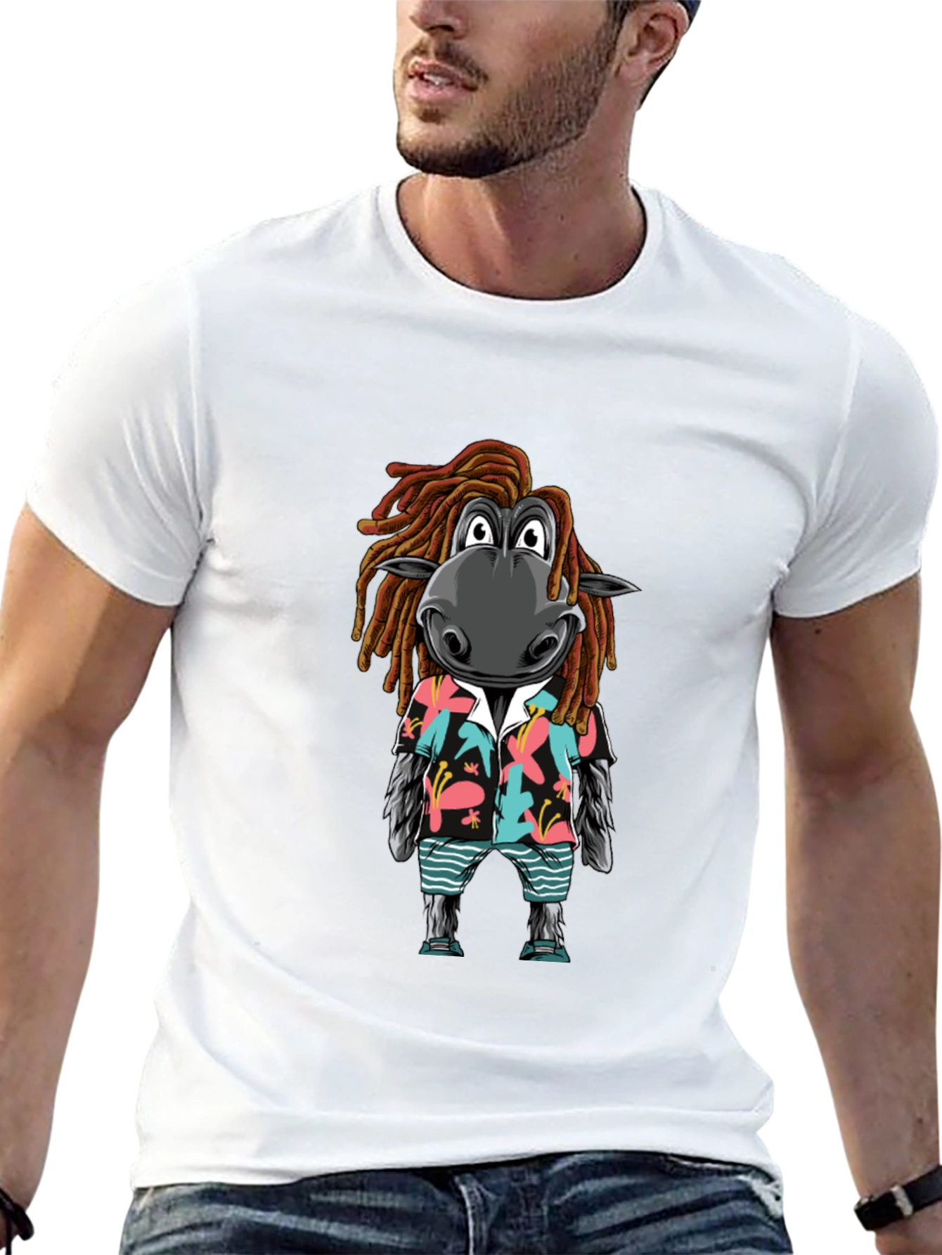 Zebra Dreadlocks Hawaiian Tee - Cool Summer Vibes