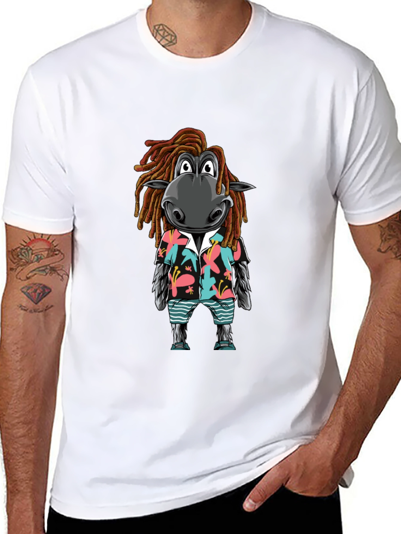 Zebra Dreadlocks Hawaiian Tee - Cool Summer Vibes