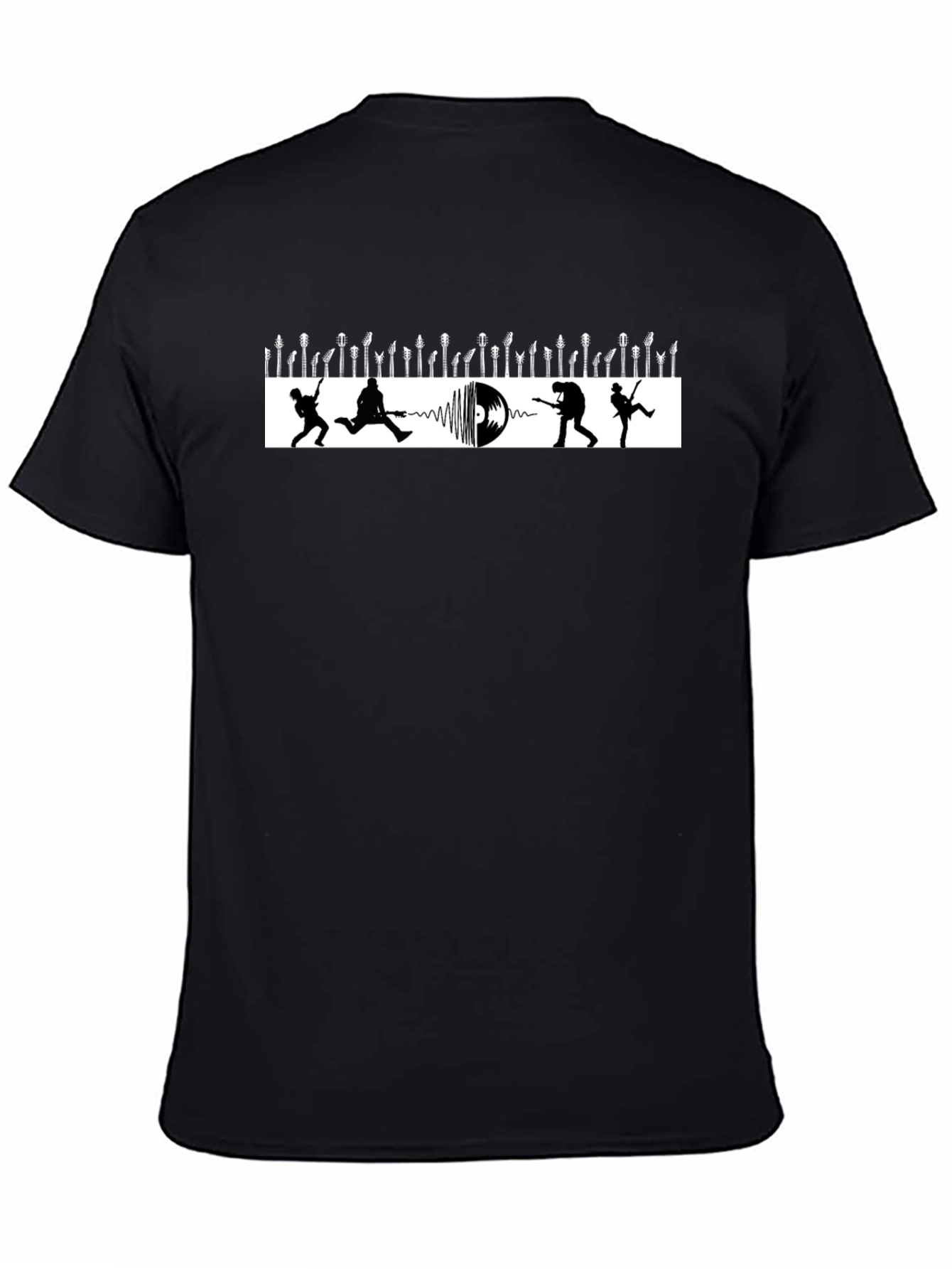 Rock Band Silhouette Graphic Tee - Black
