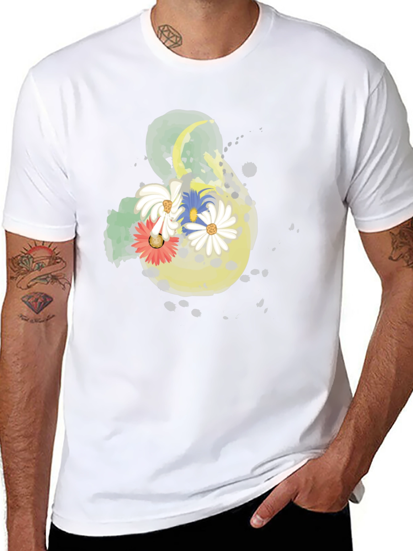 Floral Graphic Black T-Shirt