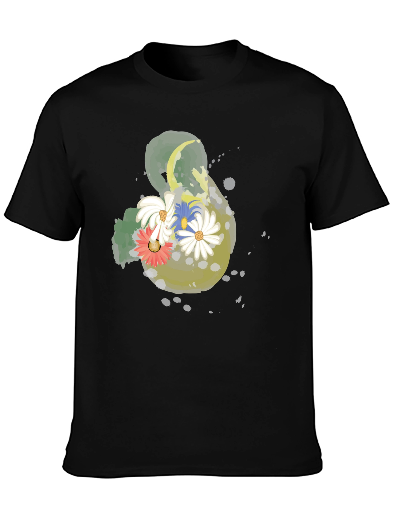 Floral Graphic Black T-Shirt