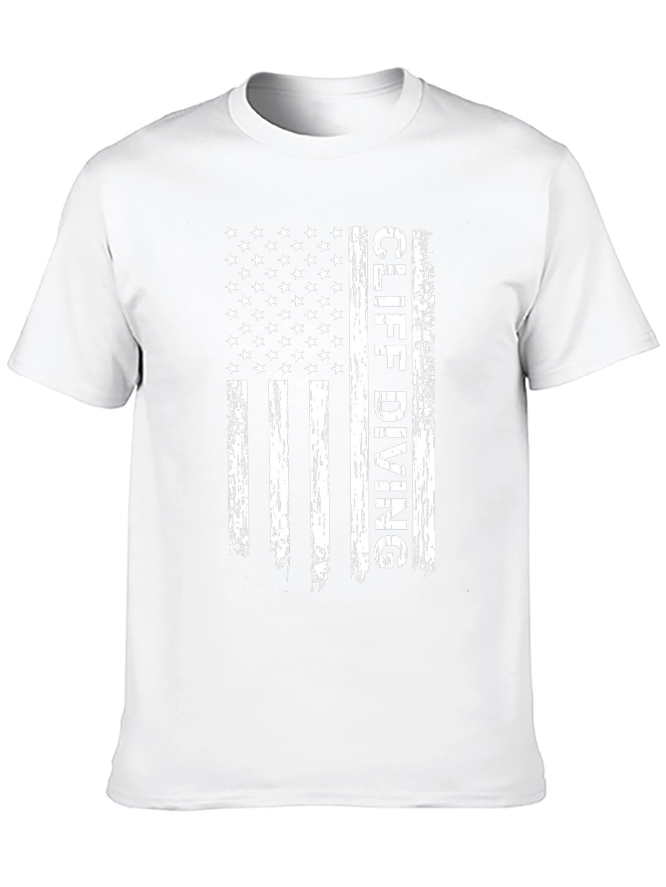 Cliff Diving American Flag Graphic T-Shirt