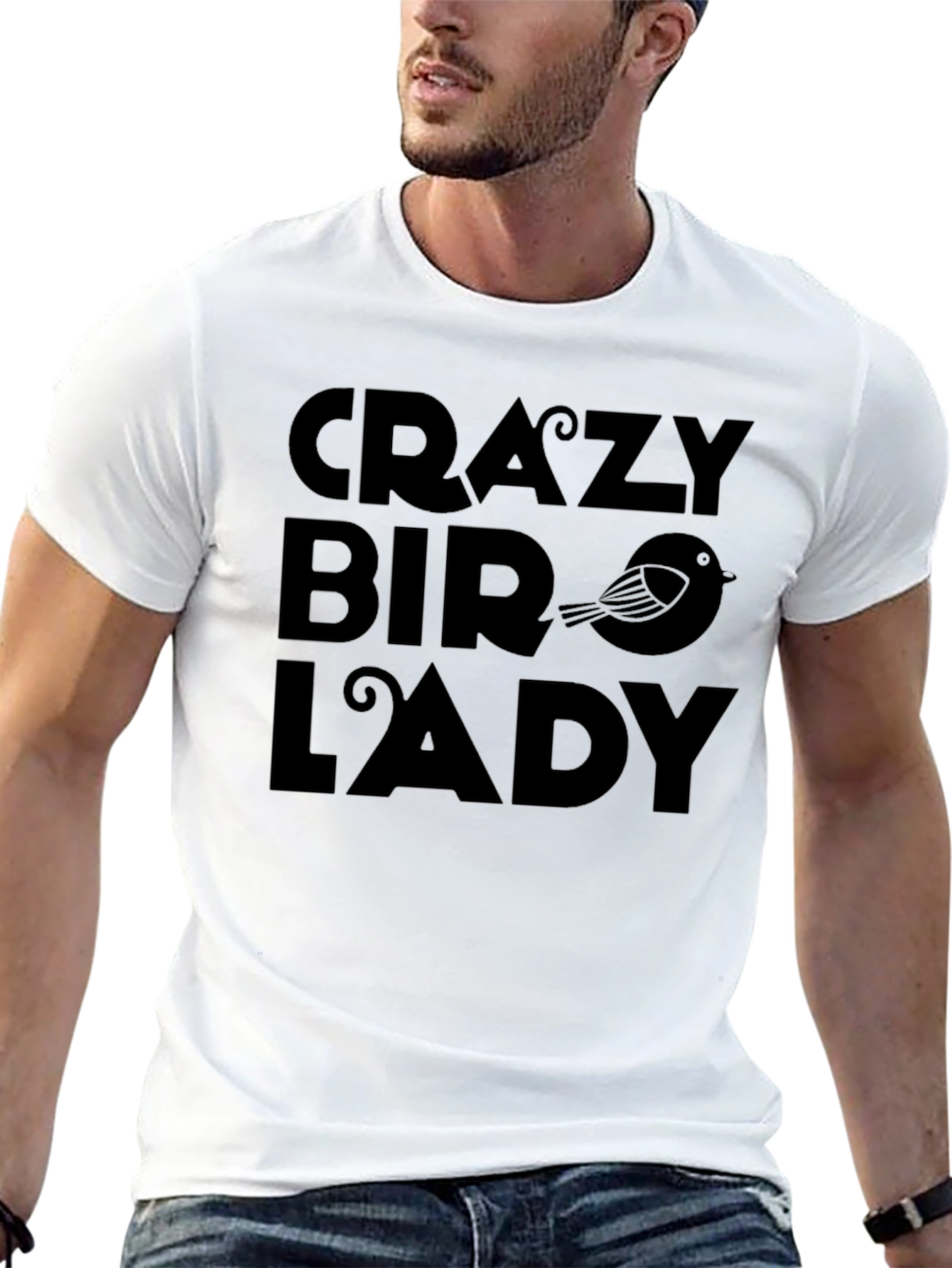 Crazy Bird Lady Graphic Tee - Unisex Cotton T-Shirt