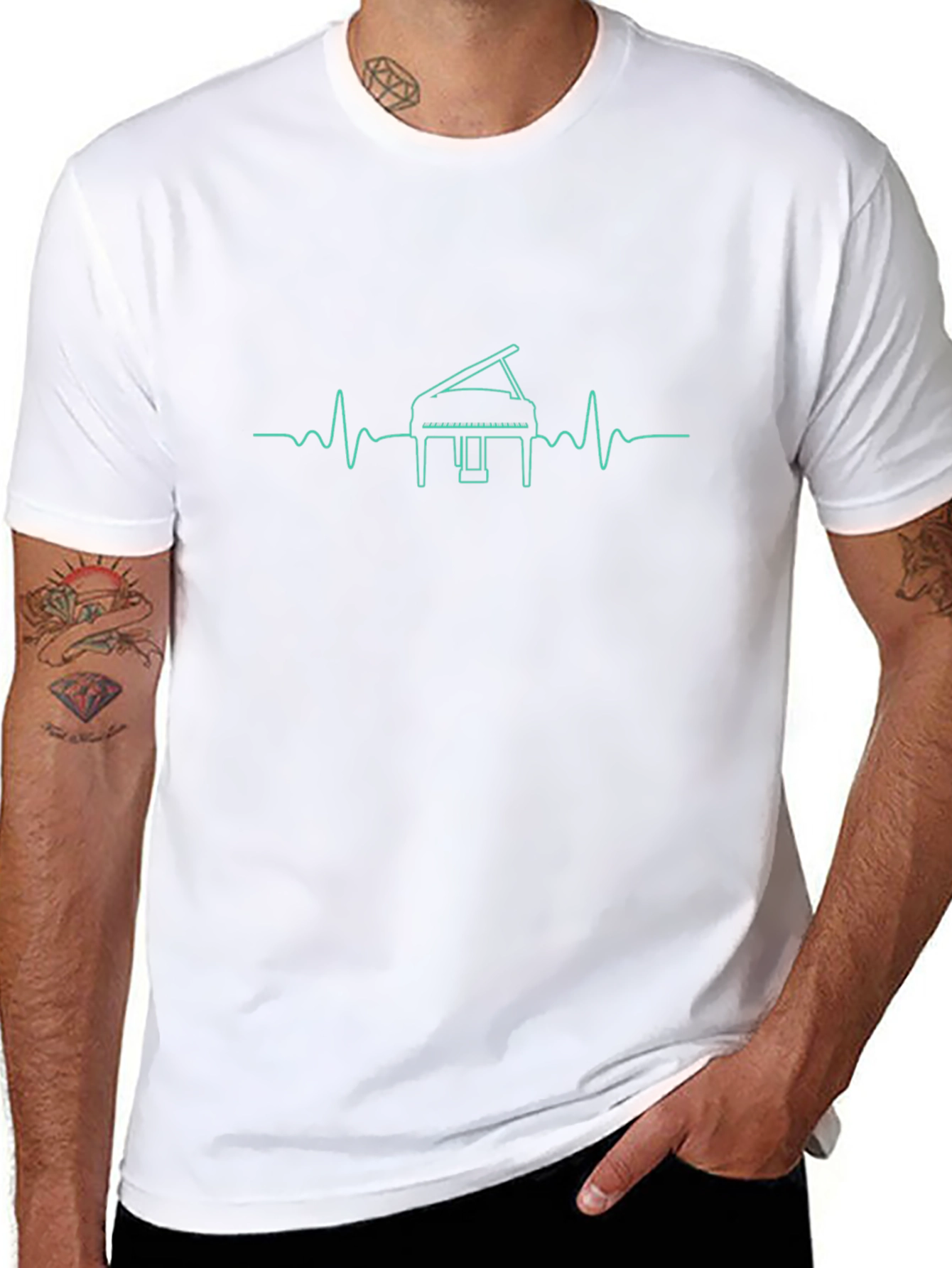 Piano Heartbeat Graphic Tee