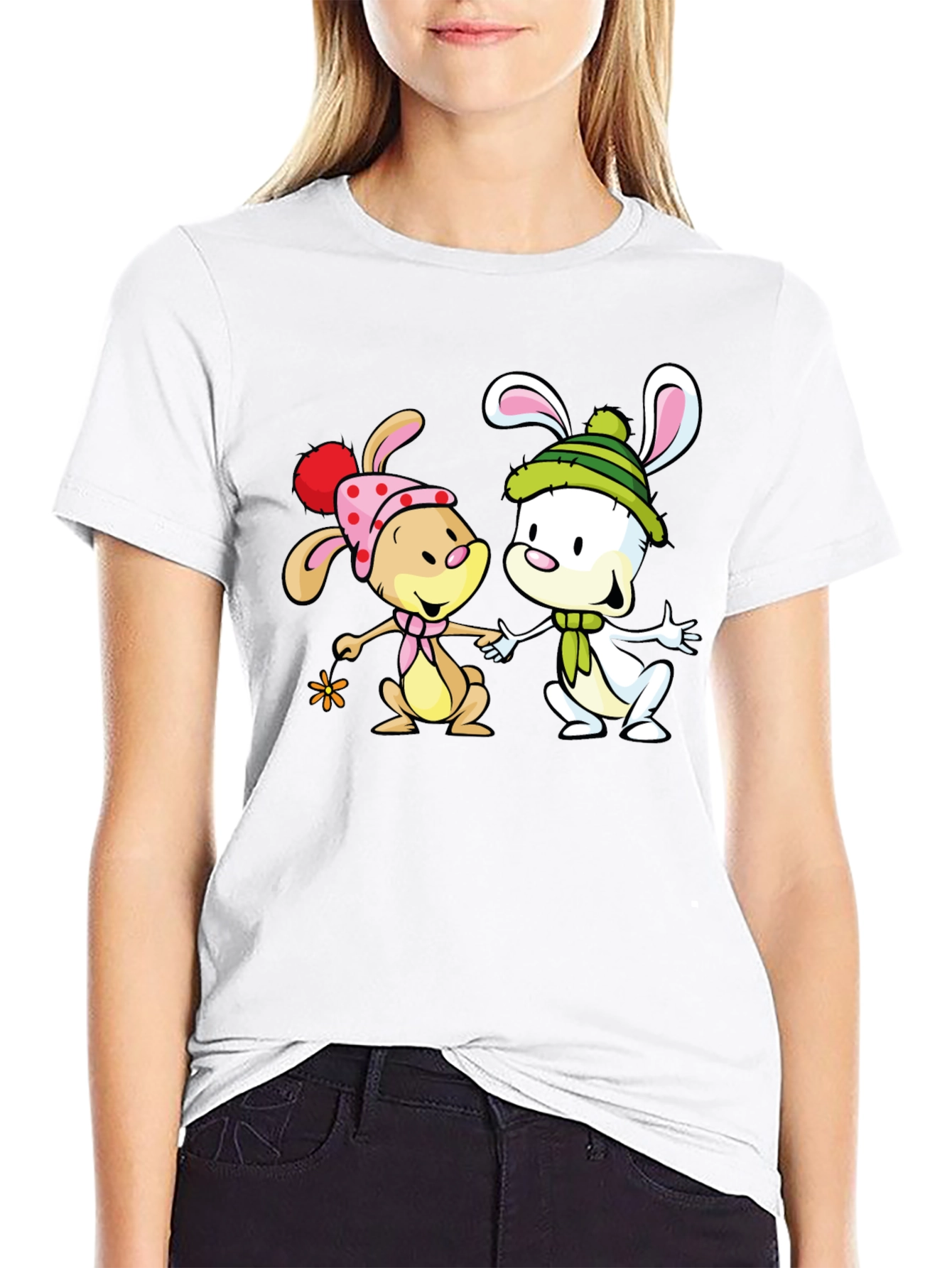 Cute Cartoon Bunny Graphic Tee