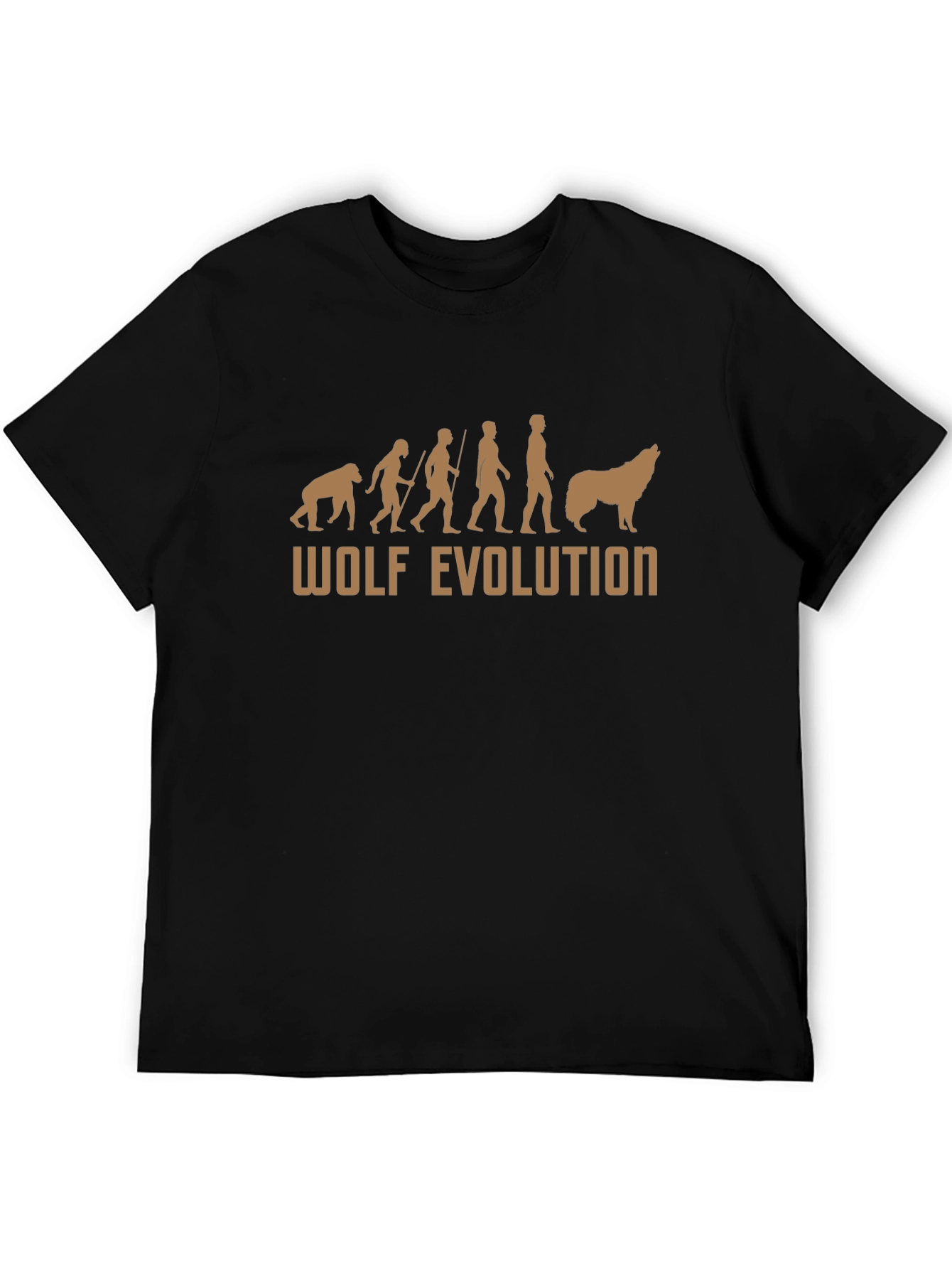 Wolf Evolution Graphic T-Shirt - Black Cotton Tee
