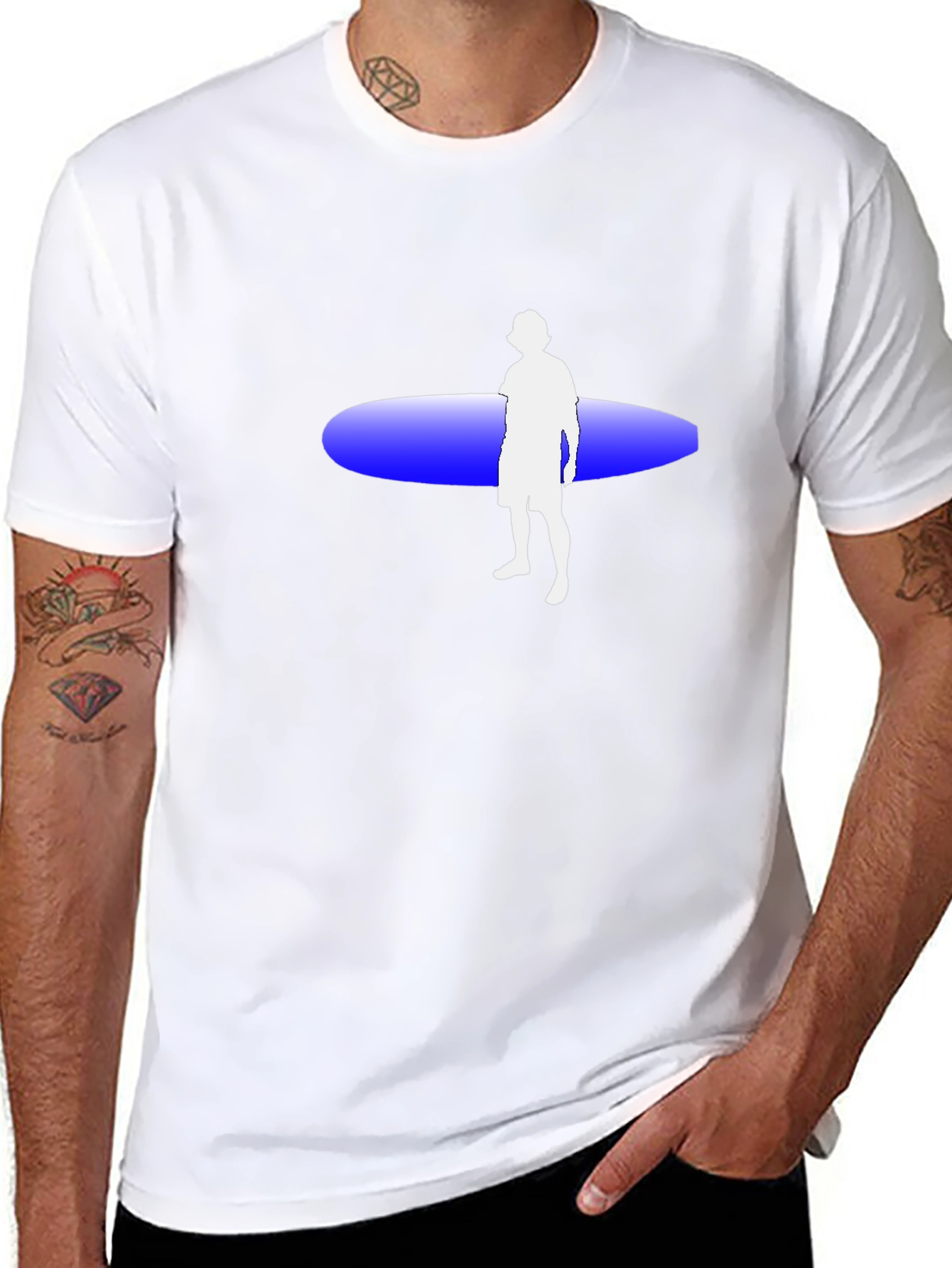 Surfer Graphic Tee - Black Cotton T-Shirt