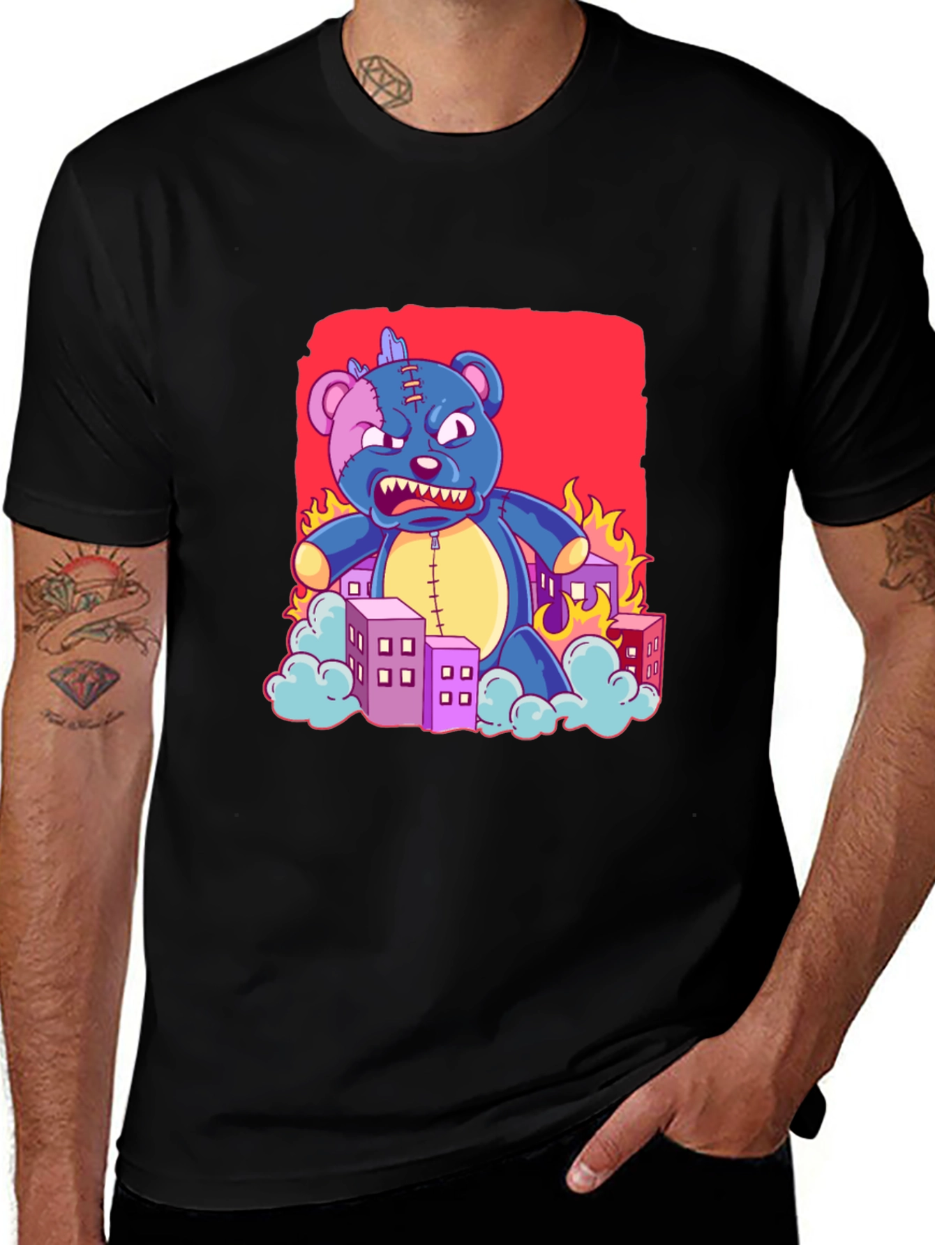 Angry Teddy Bear City T-Shirt