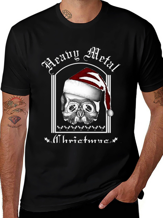 Heavy Metal Christmas Skull T-Shirt